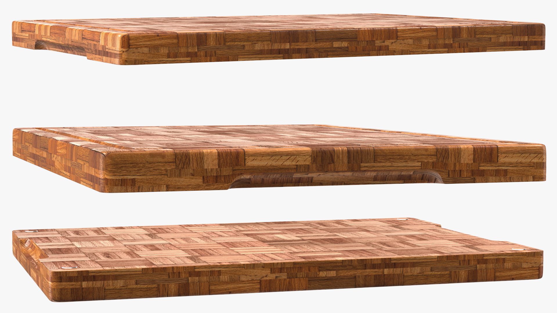 3D Cutting Board Dark Bamboo Large