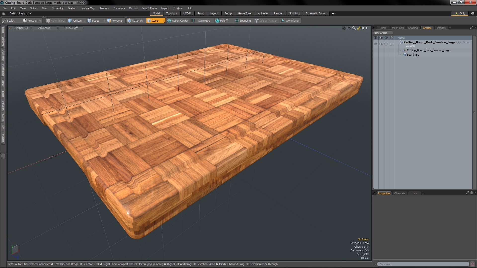 3D Cutting Board Dark Bamboo Large