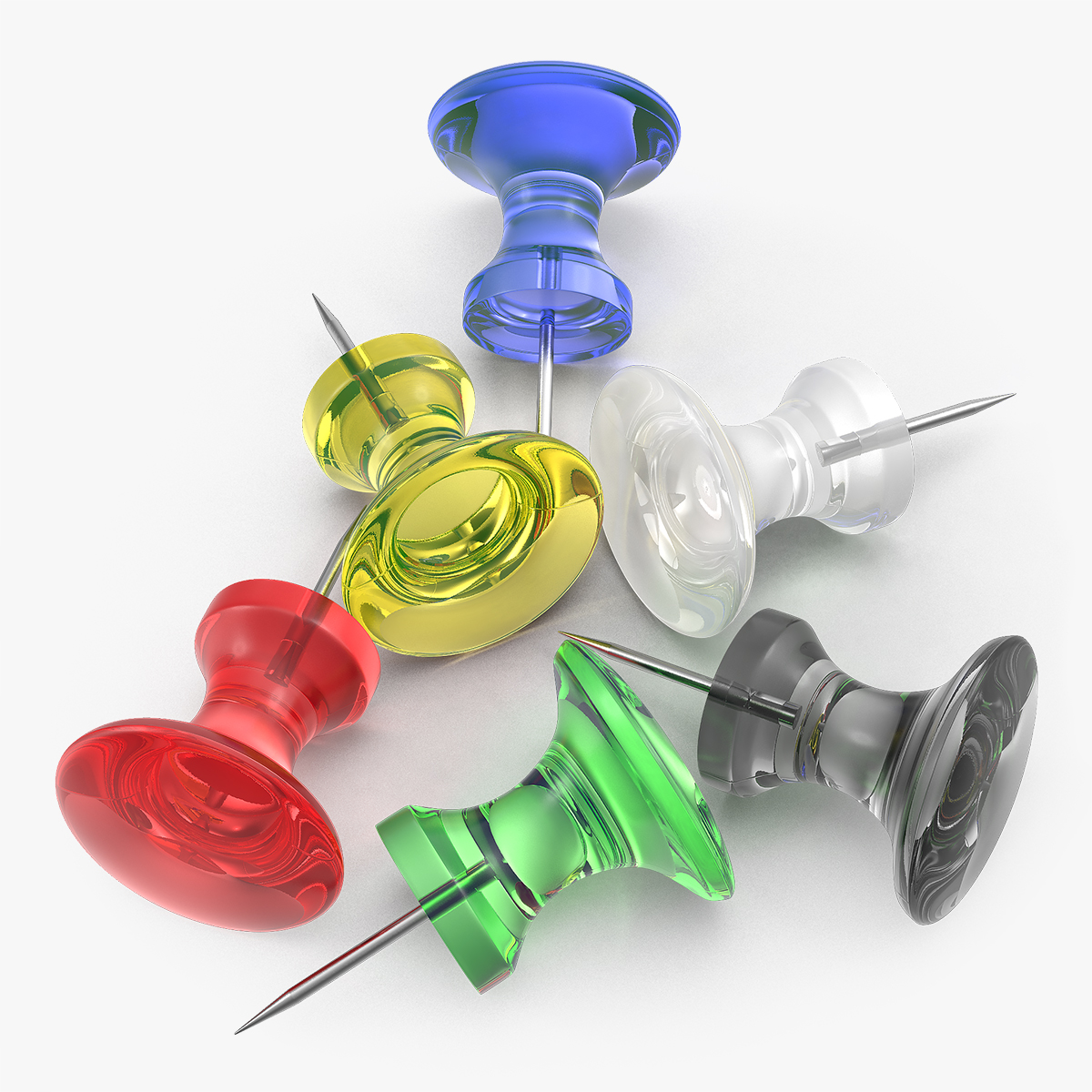Transparent Colored Push Pins