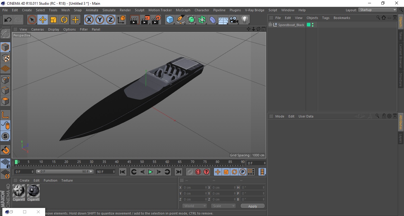 3D model Speedboat Black