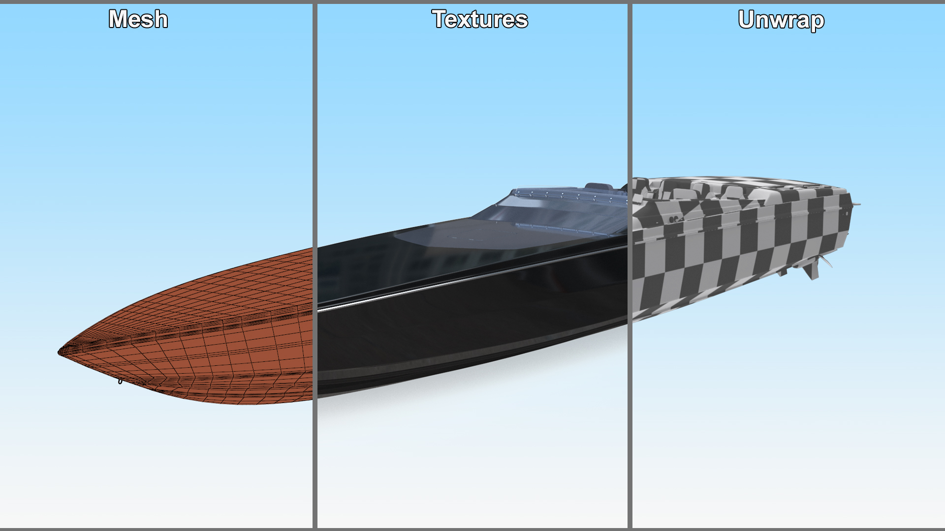 3D model Speedboat Black