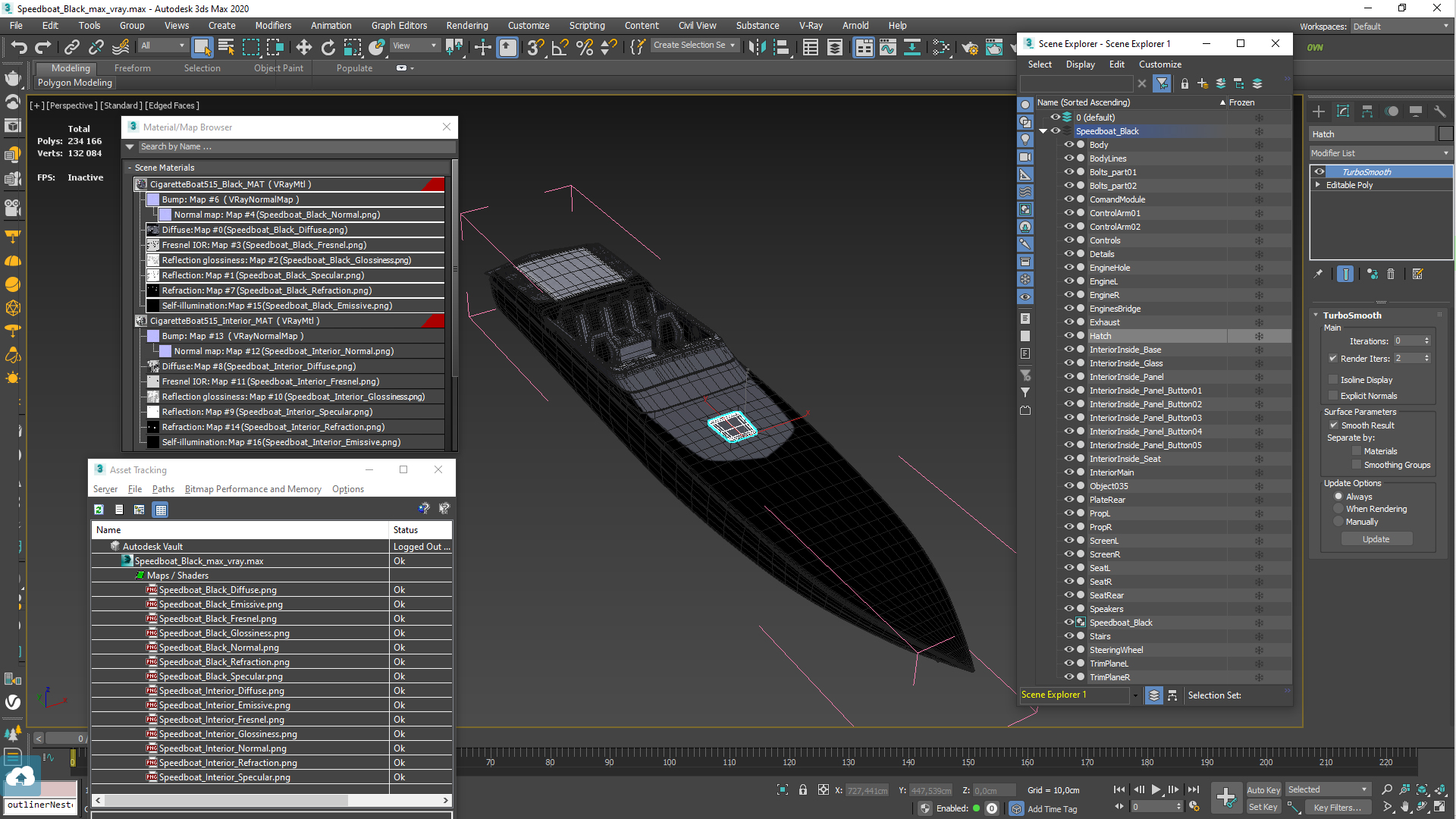 3D model Speedboat Black