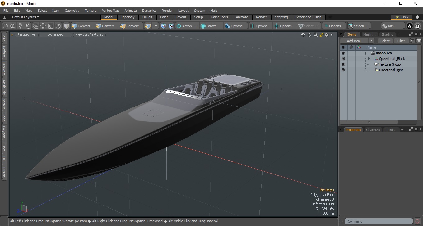 3D model Speedboat Black