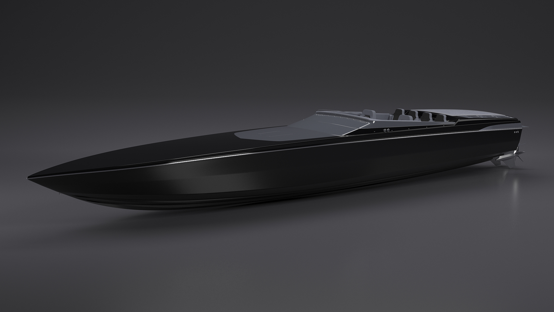 3D model Speedboat Black