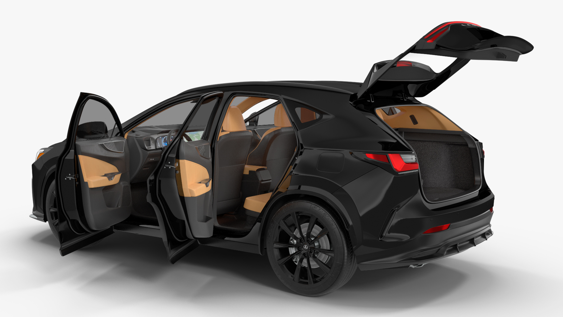 Luxury Lexus NX HYBRID 2024 Black Simple Interior 3D model