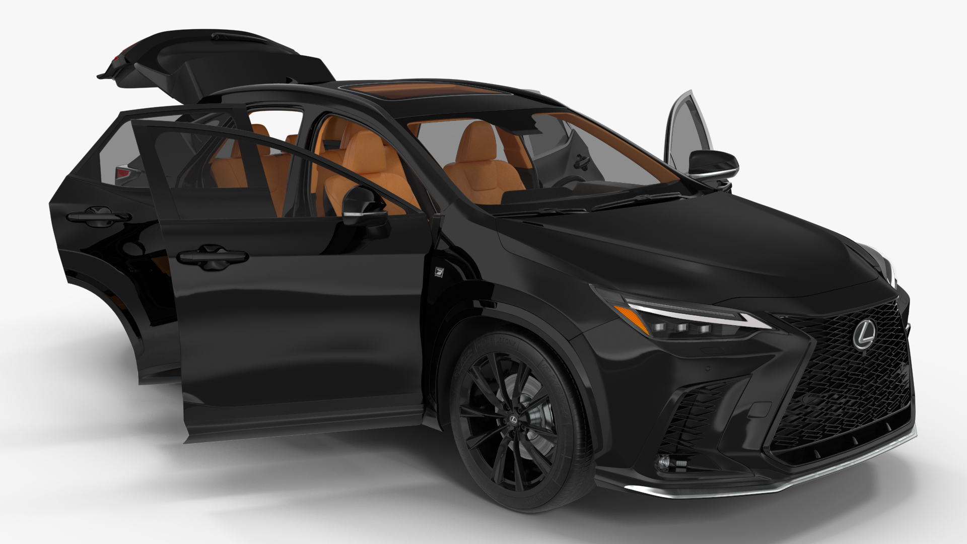 Luxury Lexus NX HYBRID 2024 Black Simple Interior 3D model