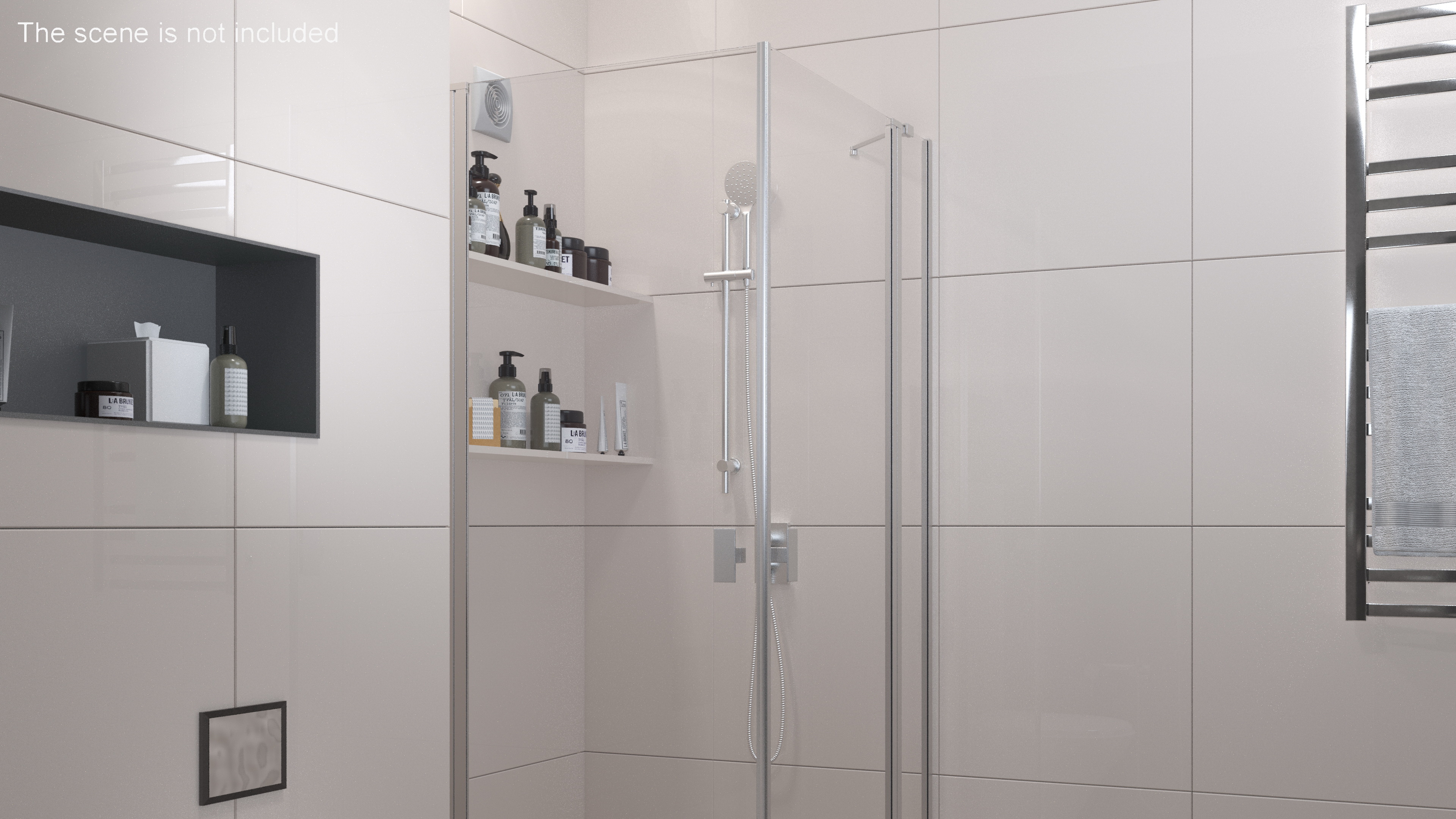 3D model Square Shower Enclosure Chrome