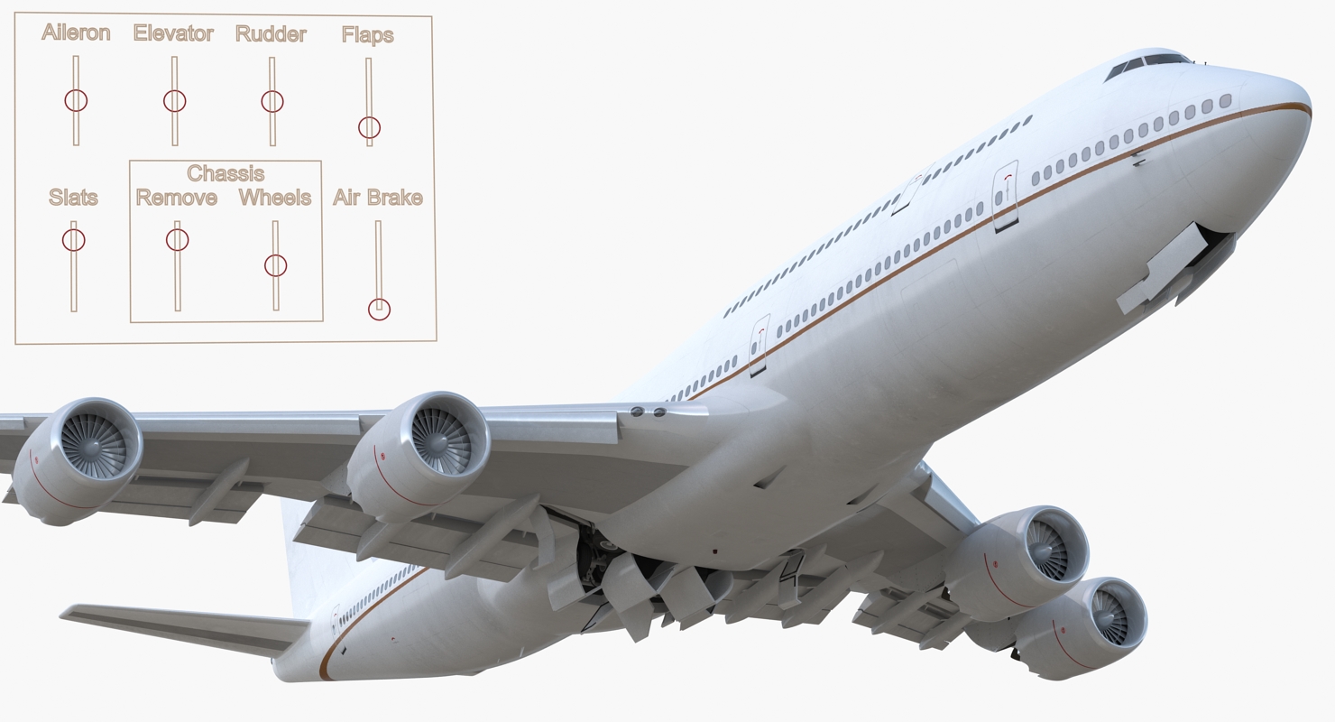 3D Boeing 747 8I Generic Rigged model