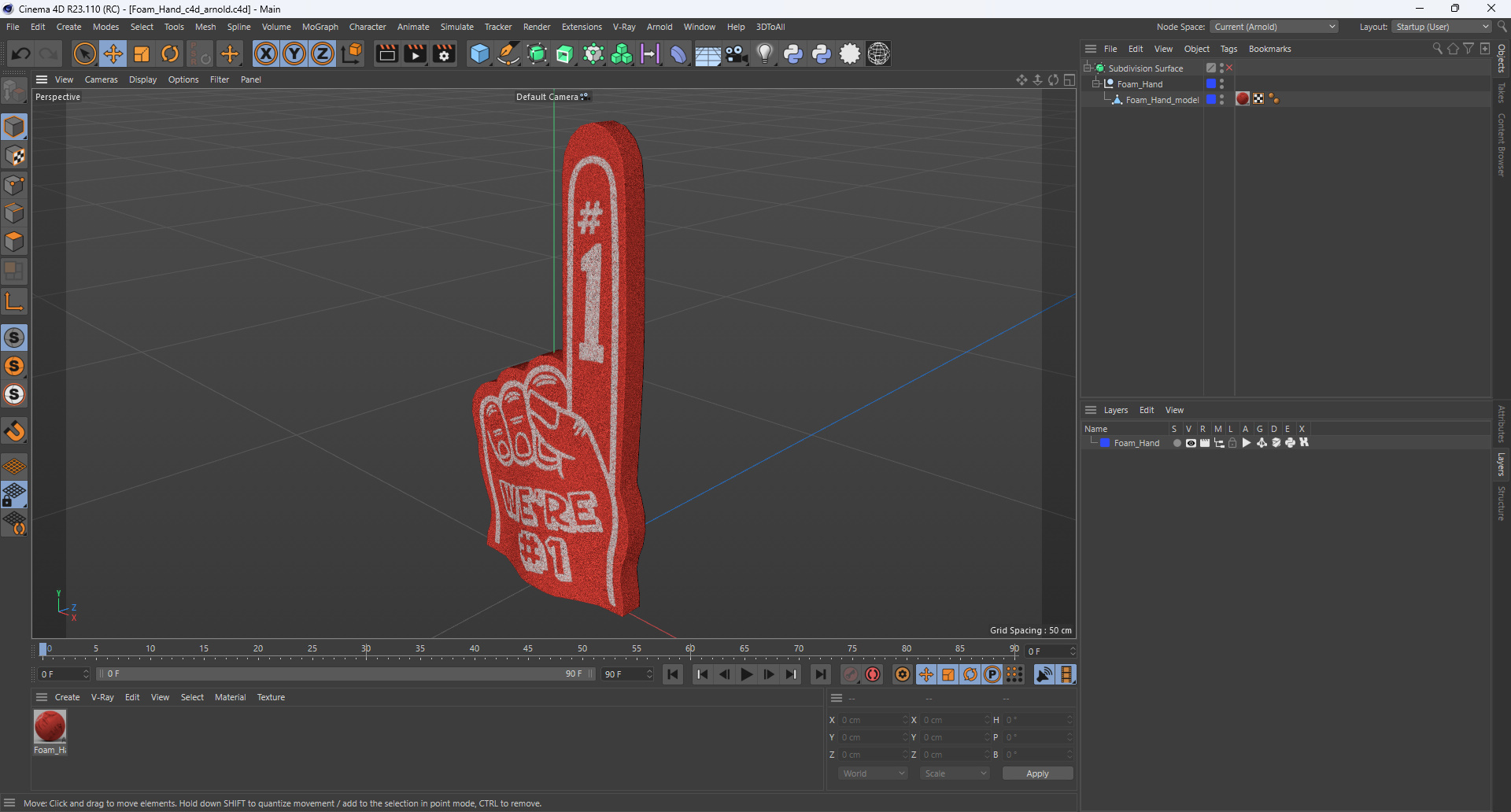 Foam Hand 3D model