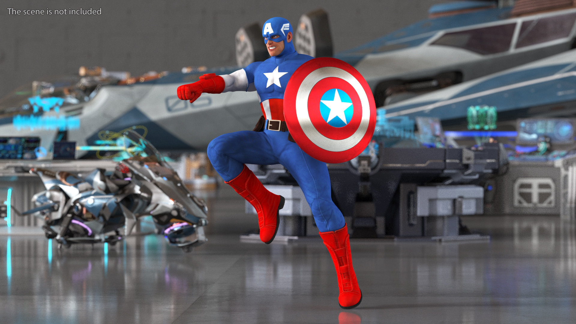 Marvel Cartoon Captain America Rigged 3D