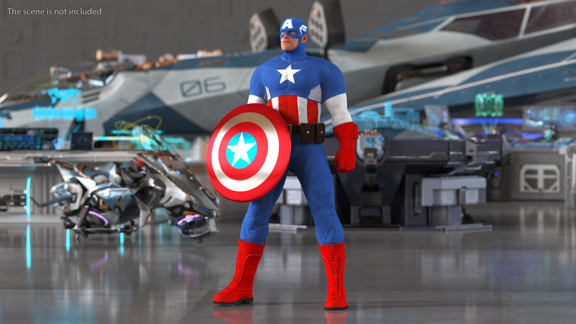 Marvel Cartoon Captain America Rigged 3D