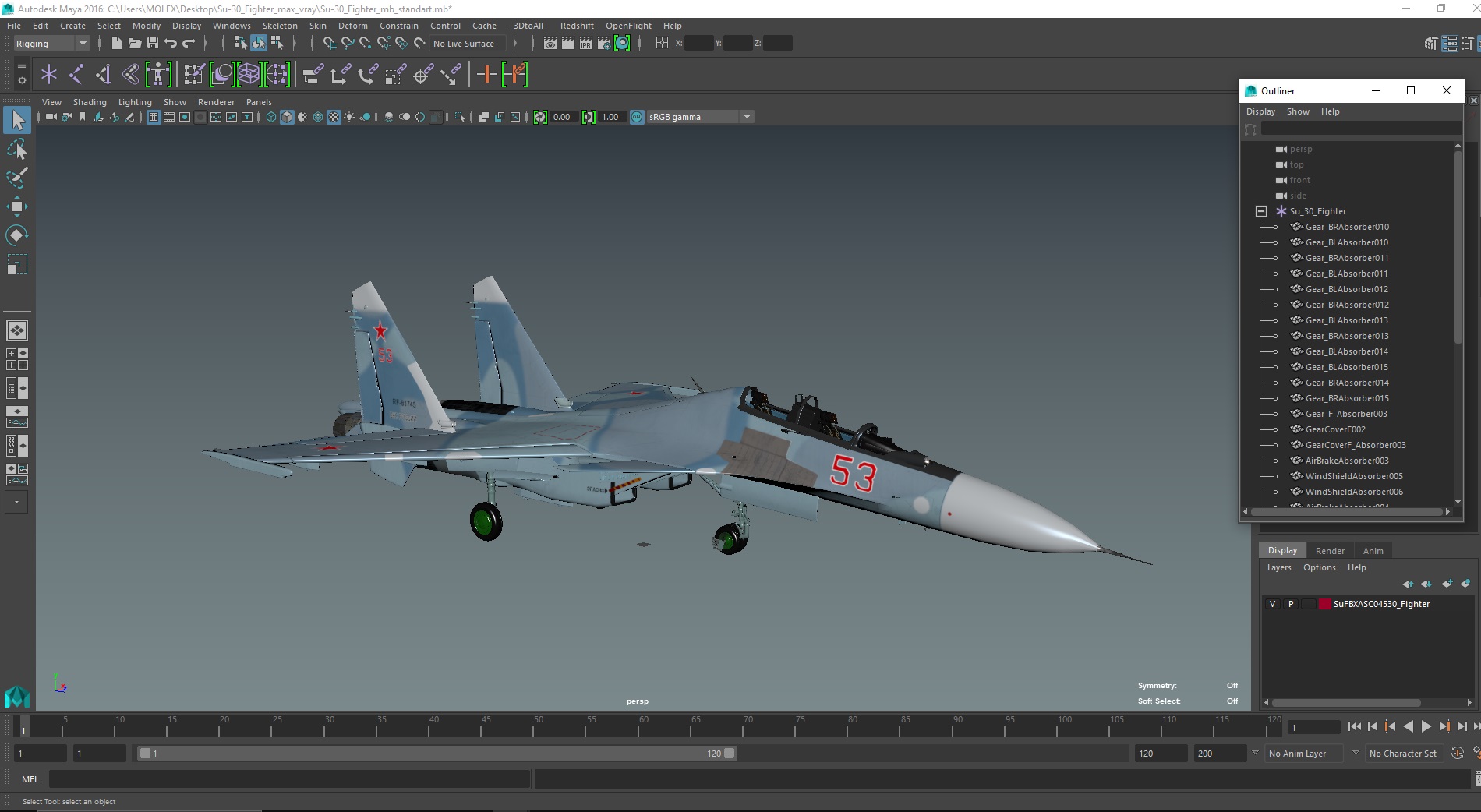 3D Su-30 Fighter model