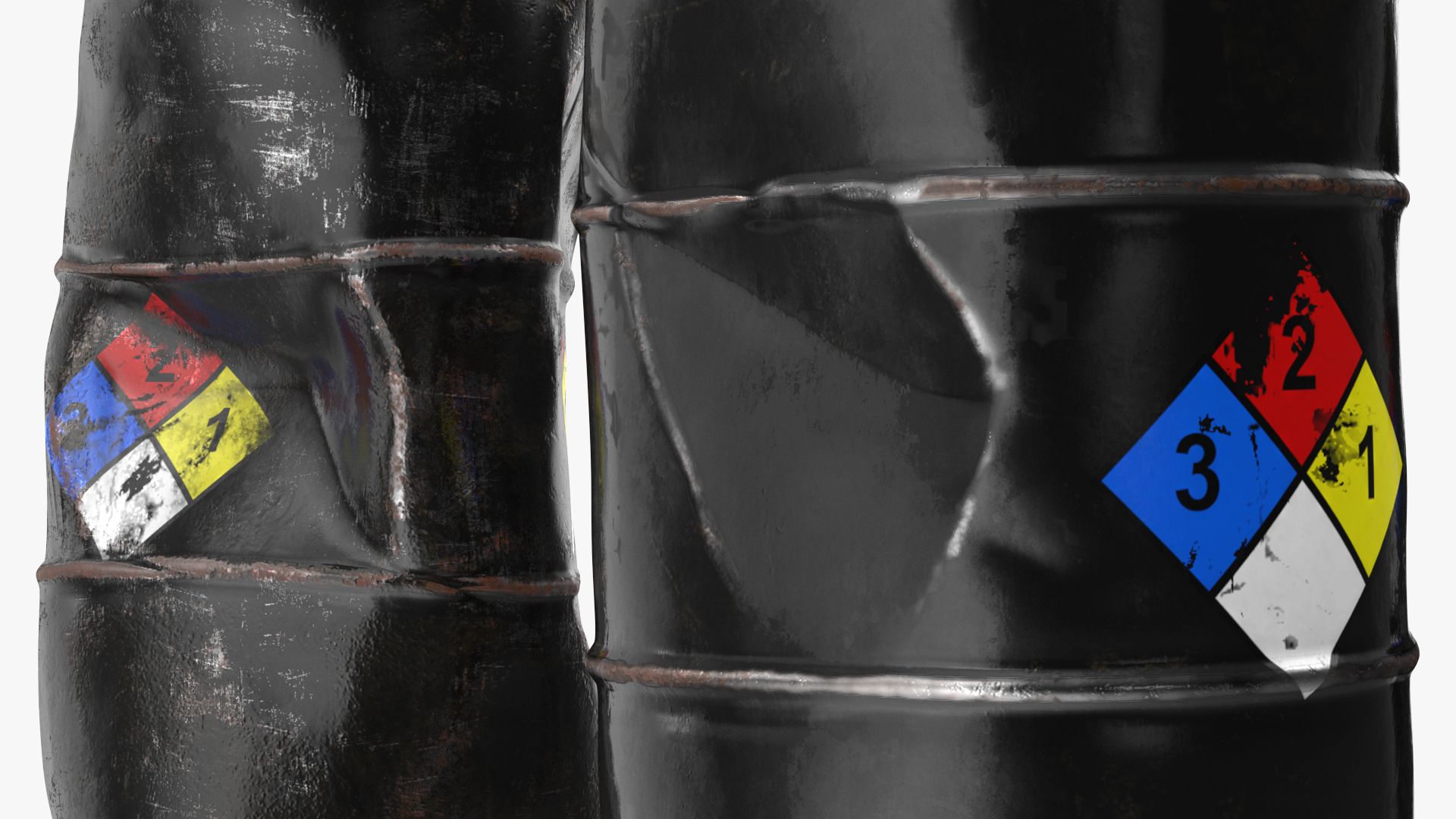 Chemical Barrels NFPA 704 Set 3D model