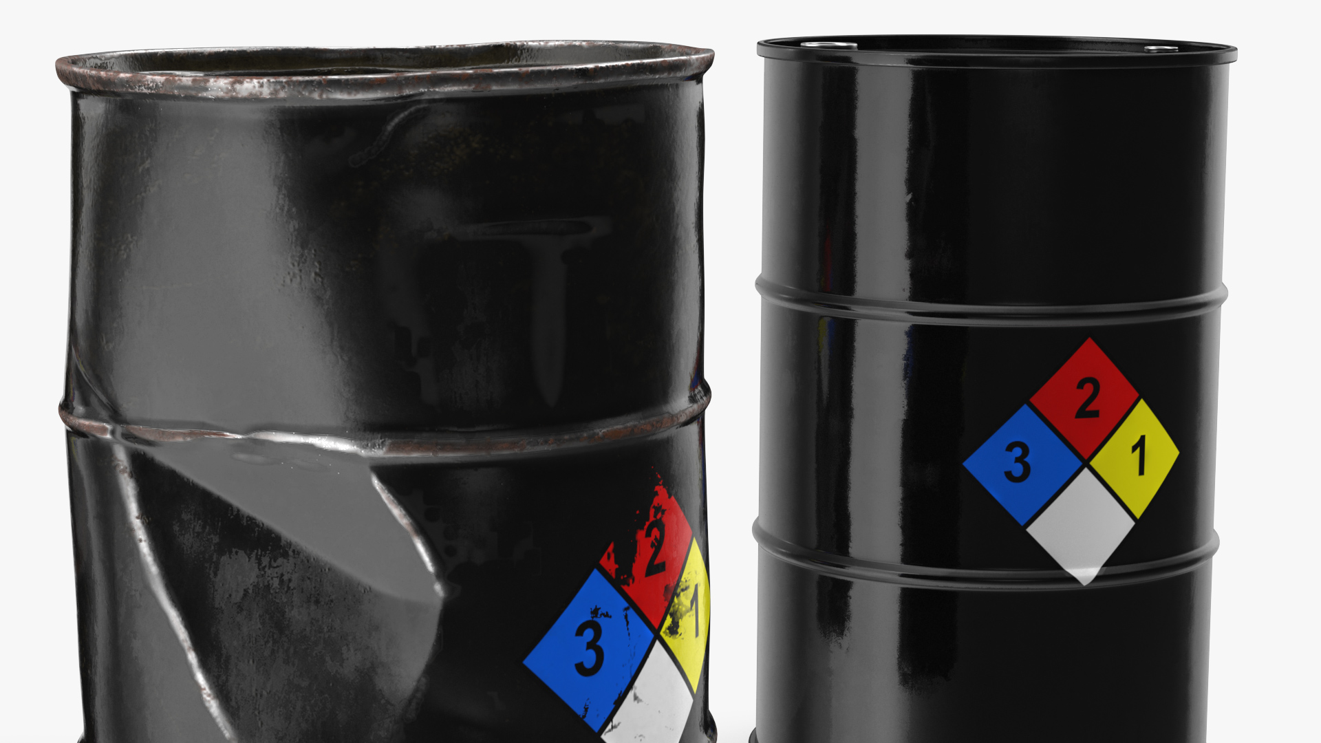 Chemical Barrels NFPA 704 Set 3D model