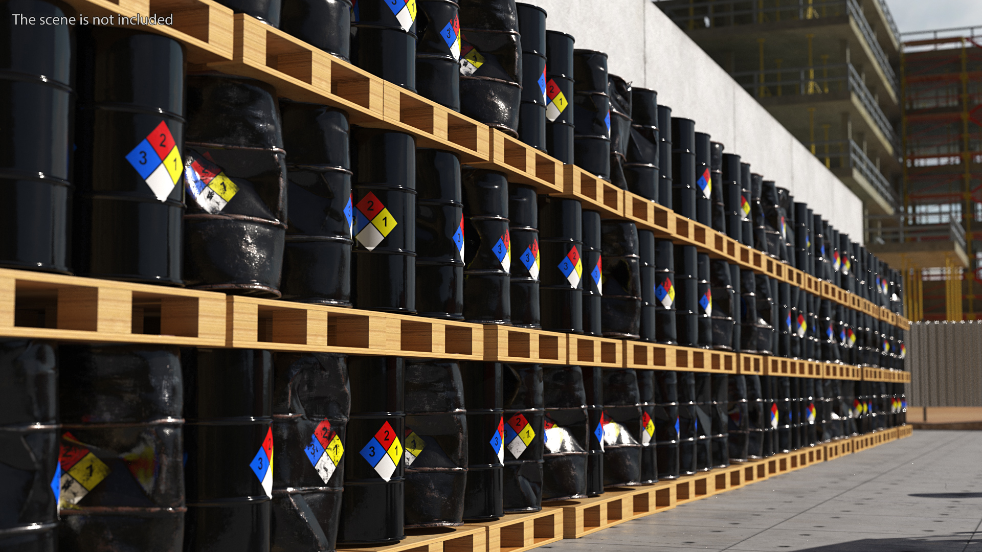 Chemical Barrels NFPA 704 Set 3D model