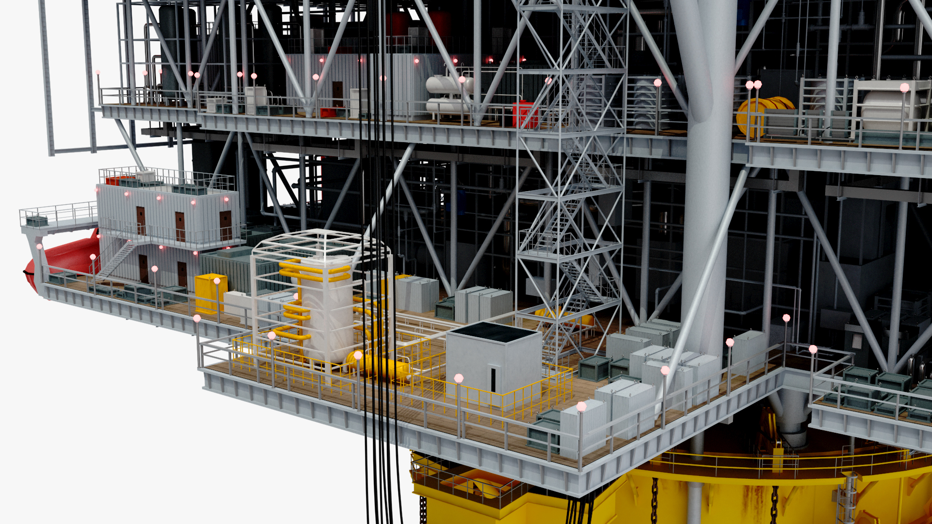 3D Offshore Oil Platform with TI Europe Tanker Ship model