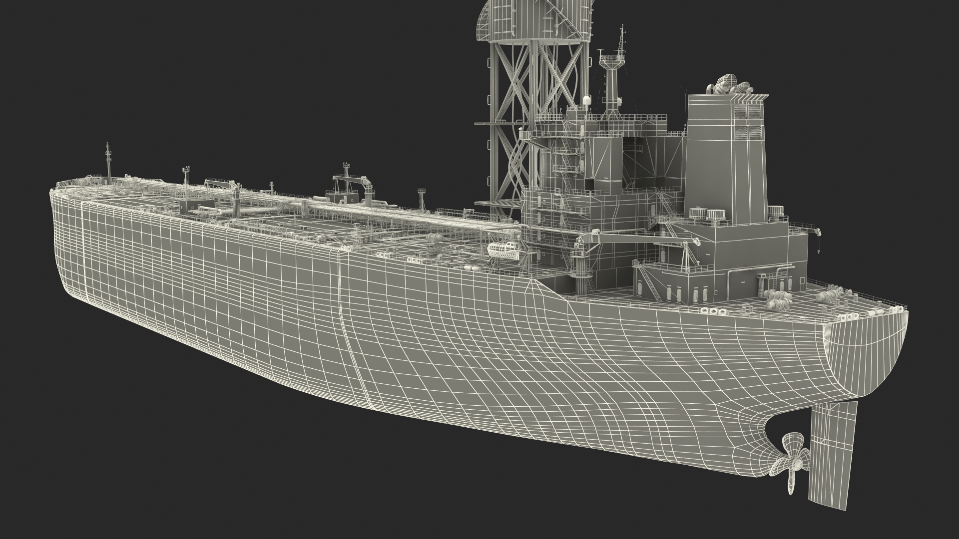 3D Offshore Oil Platform with TI Europe Tanker Ship model