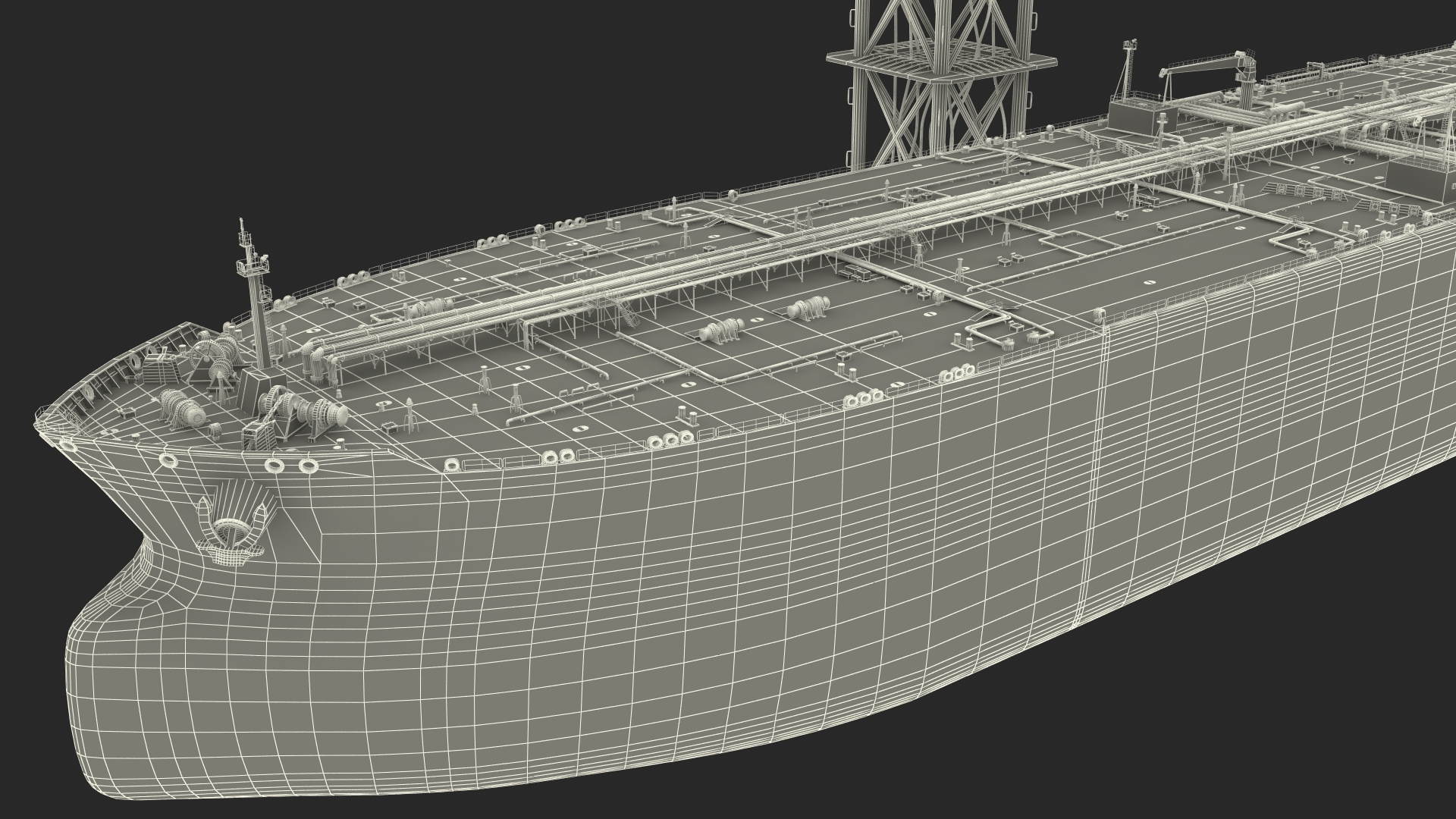 3D Offshore Oil Platform with TI Europe Tanker Ship model
