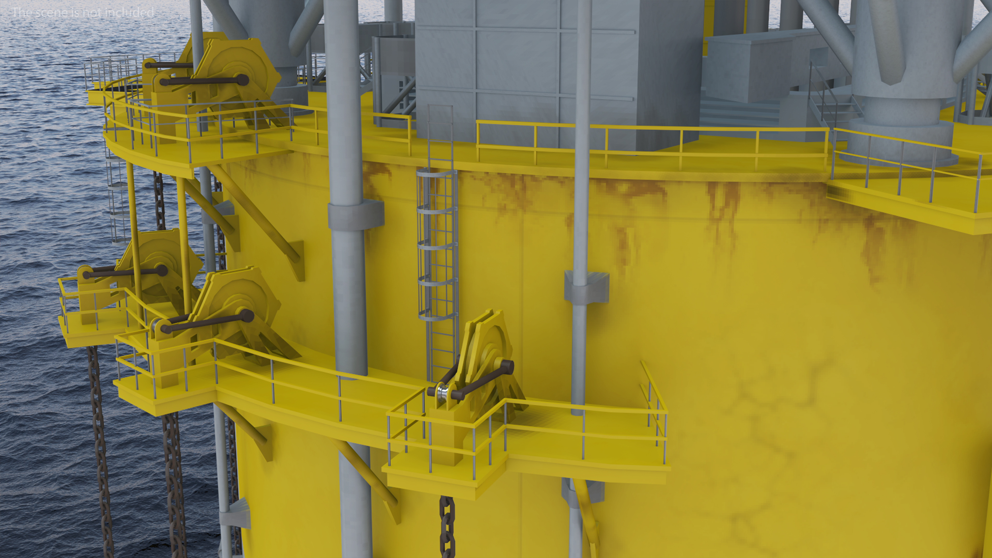 3D Offshore Oil Platform with TI Europe Tanker Ship model