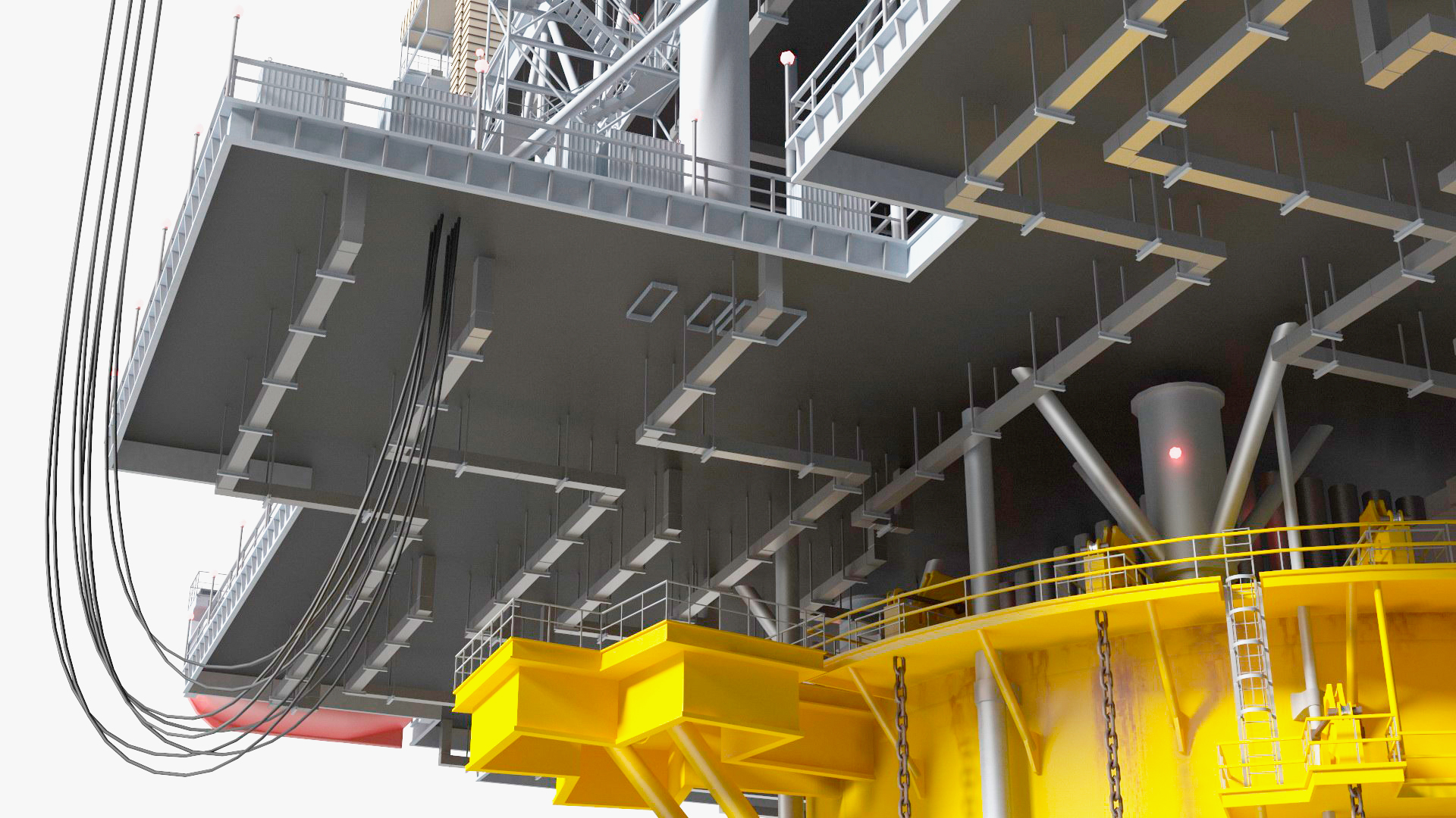 3D Offshore Oil Platform with TI Europe Tanker Ship model