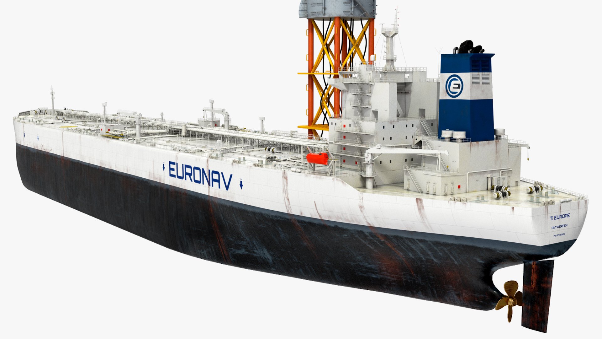 3D Offshore Oil Platform with TI Europe Tanker Ship model