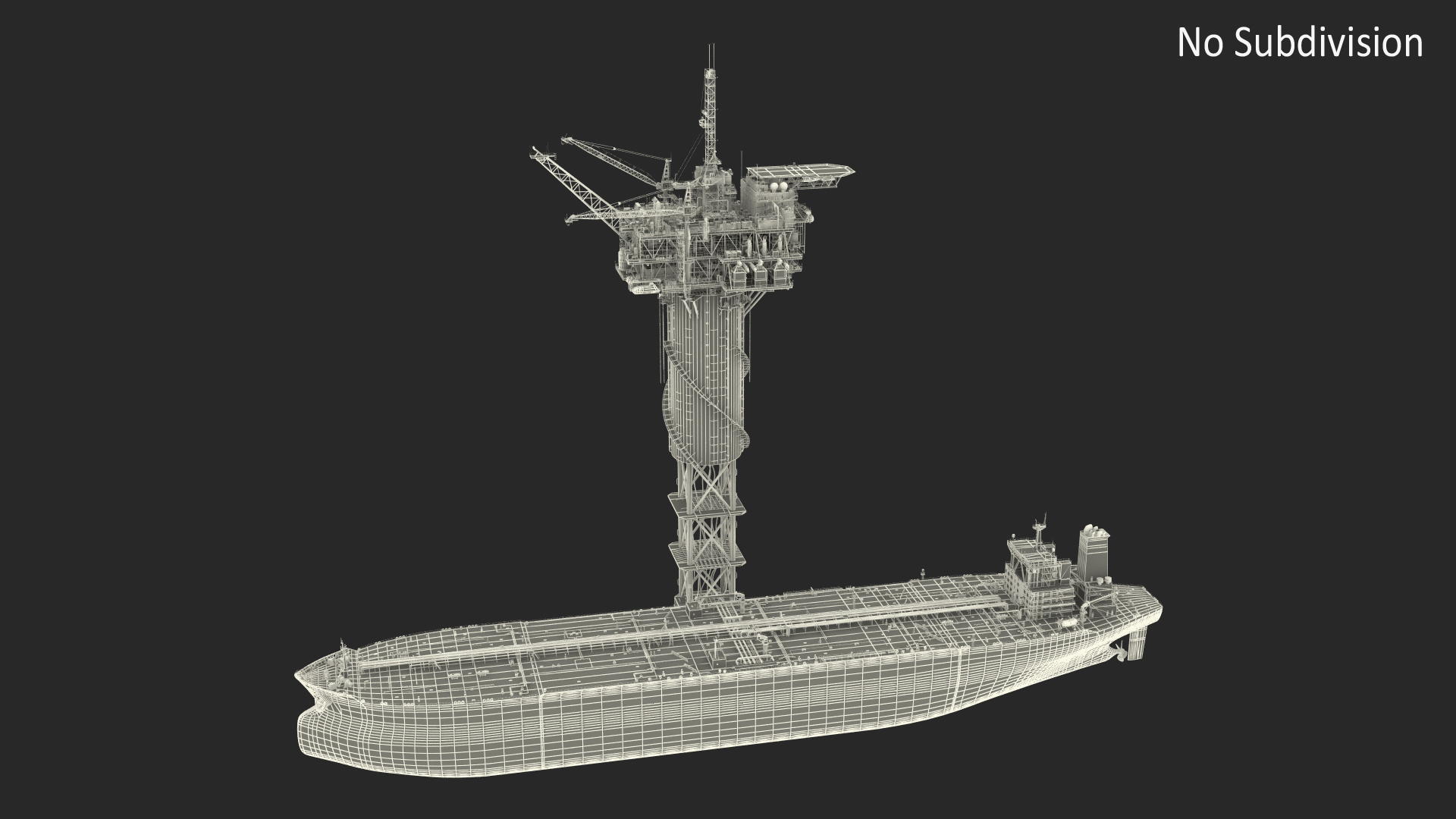 3D Offshore Oil Platform with TI Europe Tanker Ship model