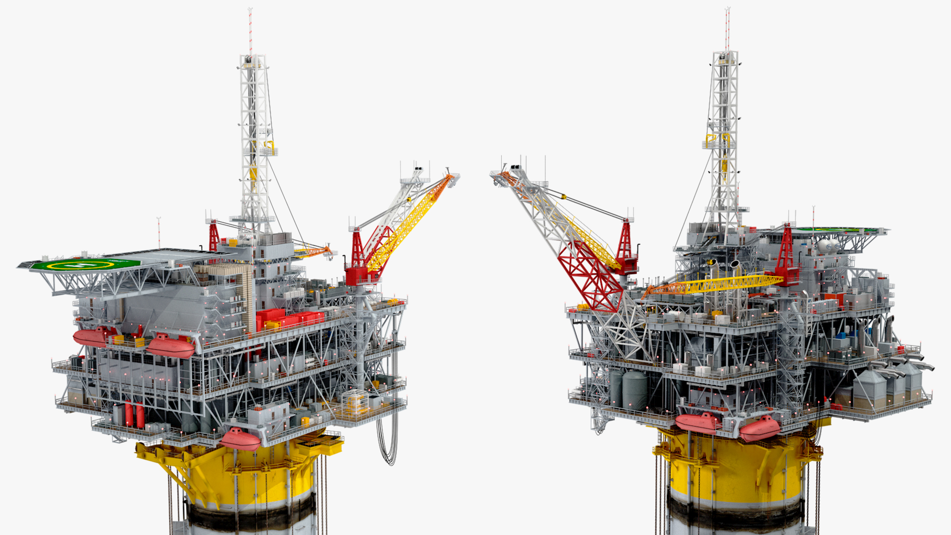 3D Offshore Oil Platform with TI Europe Tanker Ship model