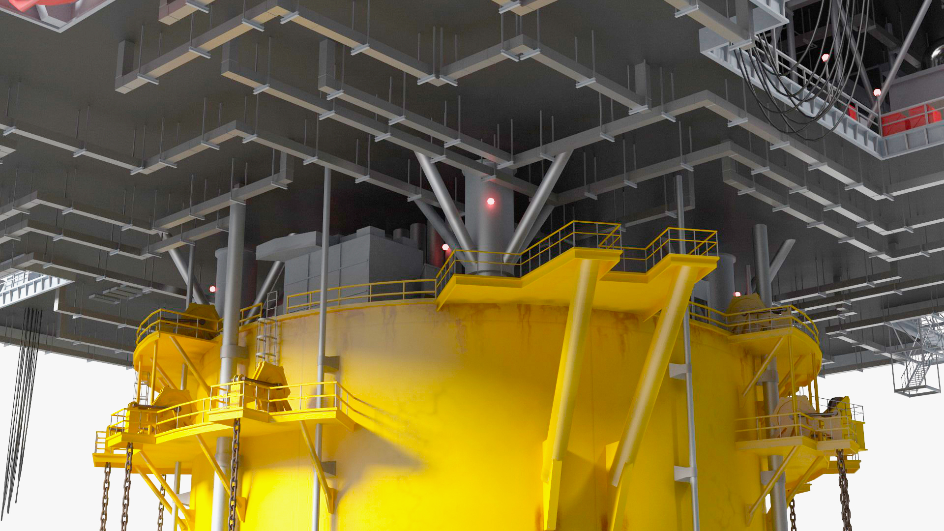 3D Offshore Oil Platform with TI Europe Tanker Ship model