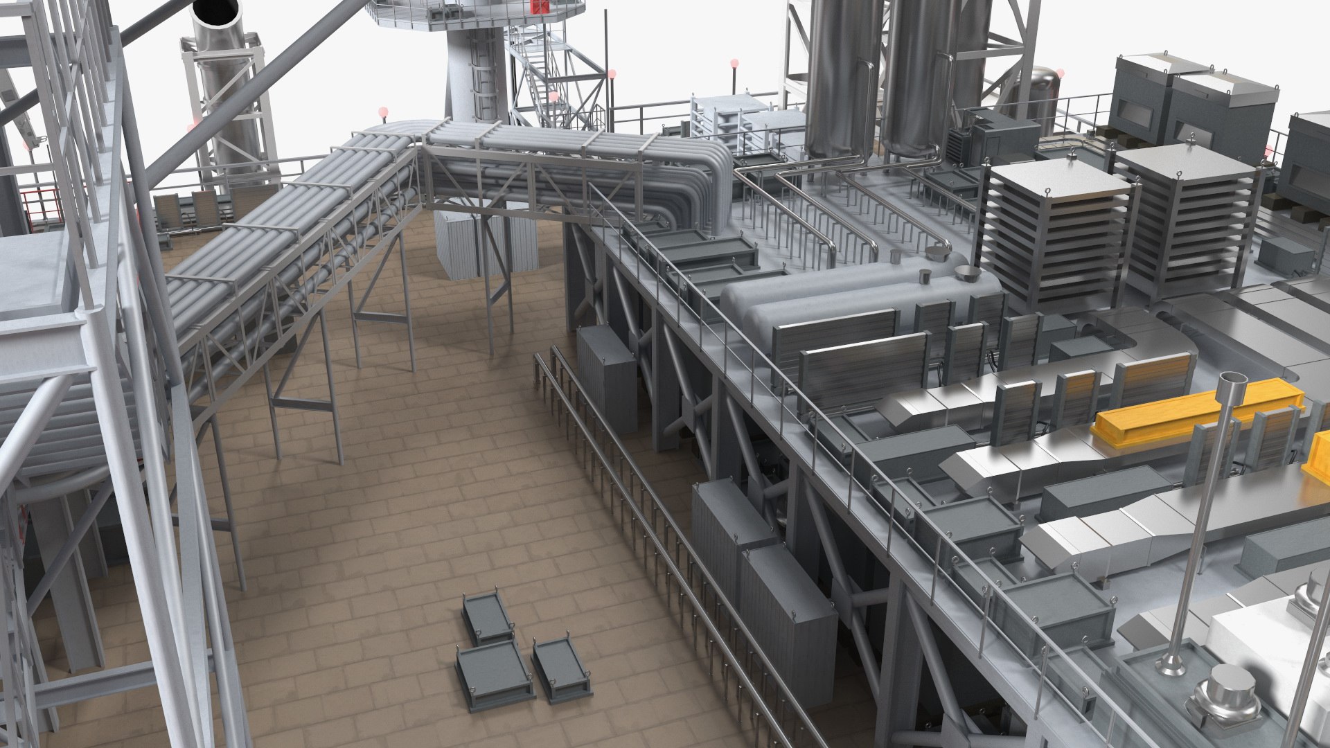 3D Offshore Oil Platform with TI Europe Tanker Ship model