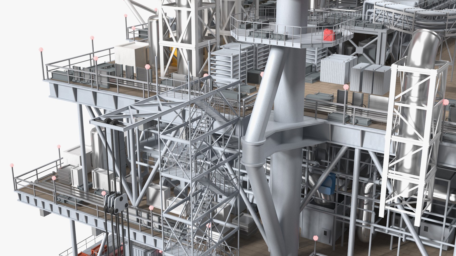 3D Offshore Oil Platform with TI Europe Tanker Ship model