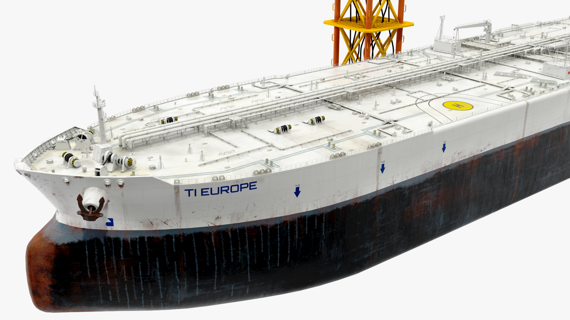 3D Offshore Oil Platform with TI Europe Tanker Ship model