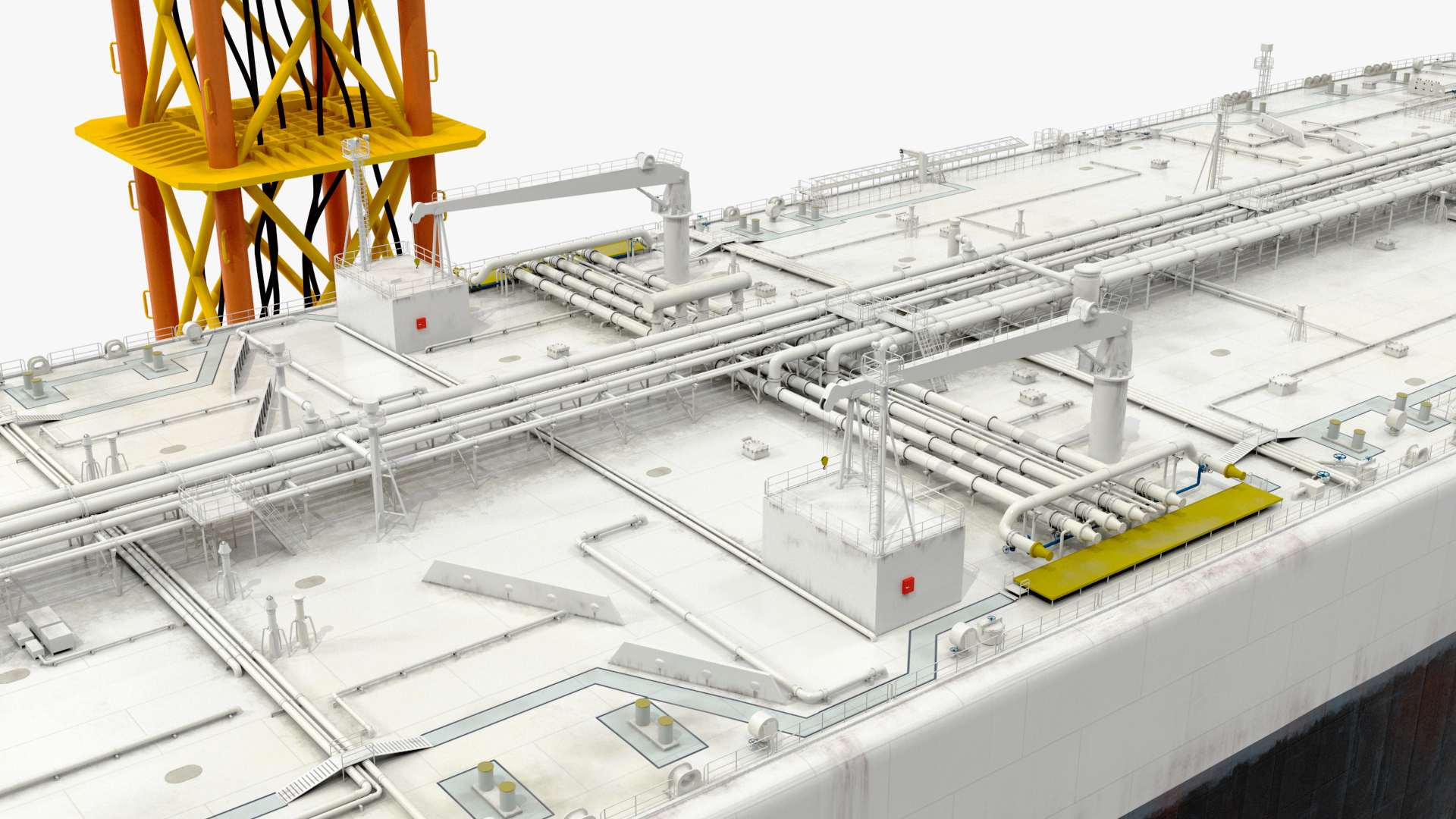 3D Offshore Oil Platform with TI Europe Tanker Ship model