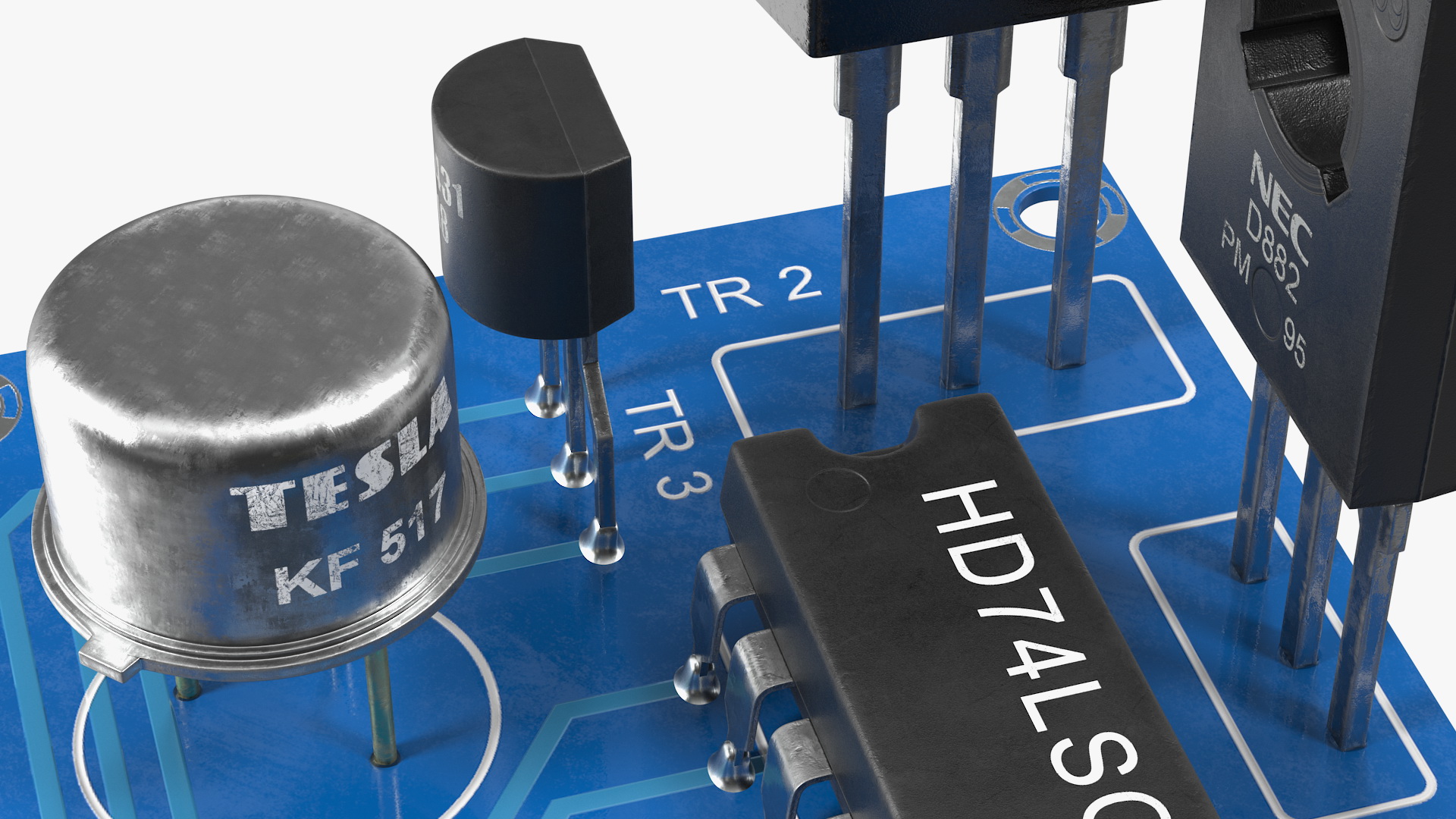 3D Active Electronics Components on Circuit Board