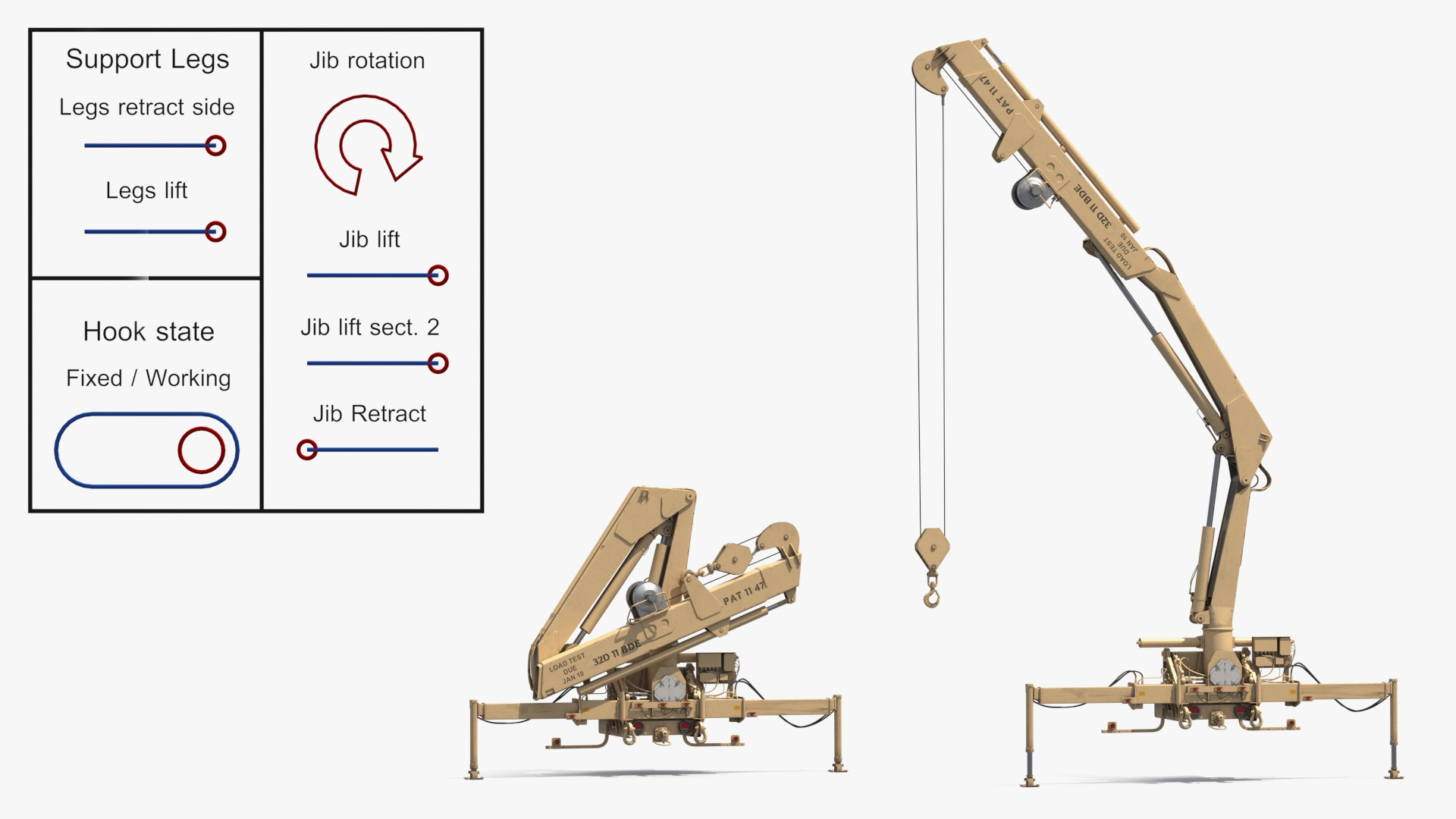 Military Loading Hydraulic Crane System Rigged - view 4