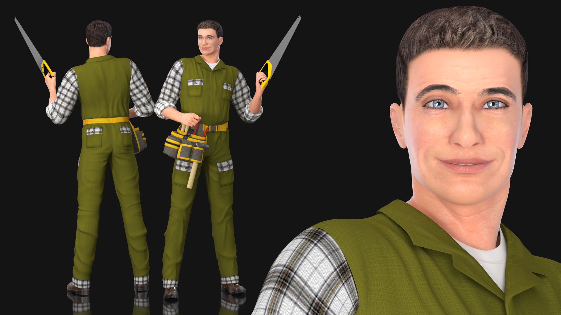 3D Carpenter Standing Pose model