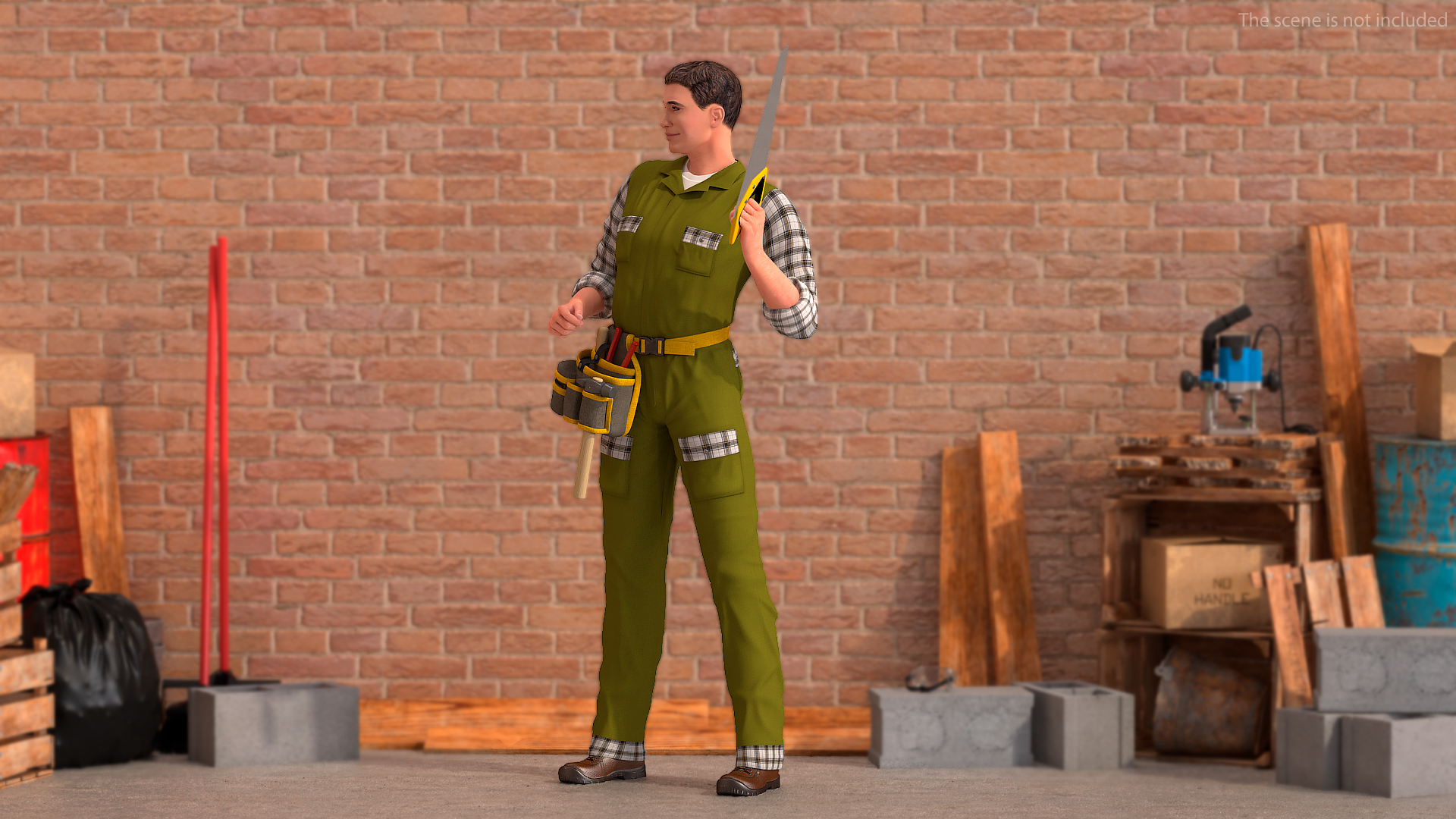 3D Carpenter Standing Pose model