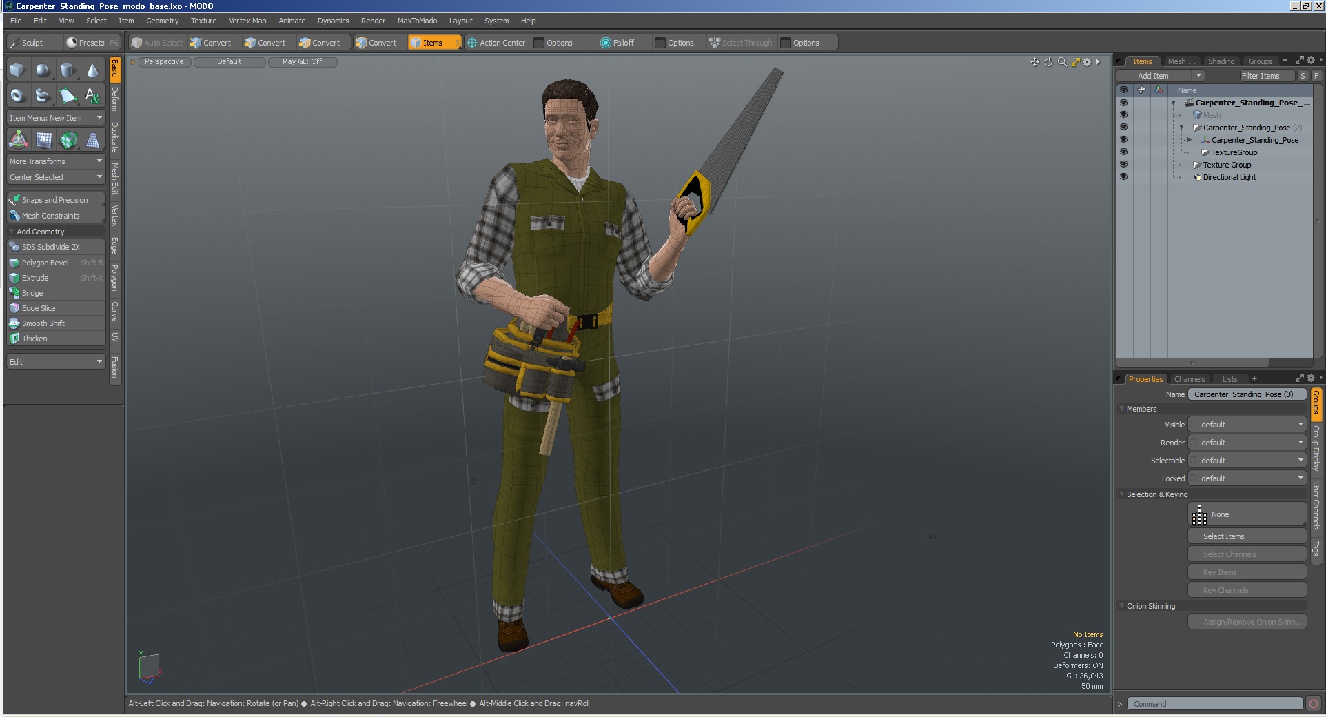 3D Carpenter Standing Pose model
