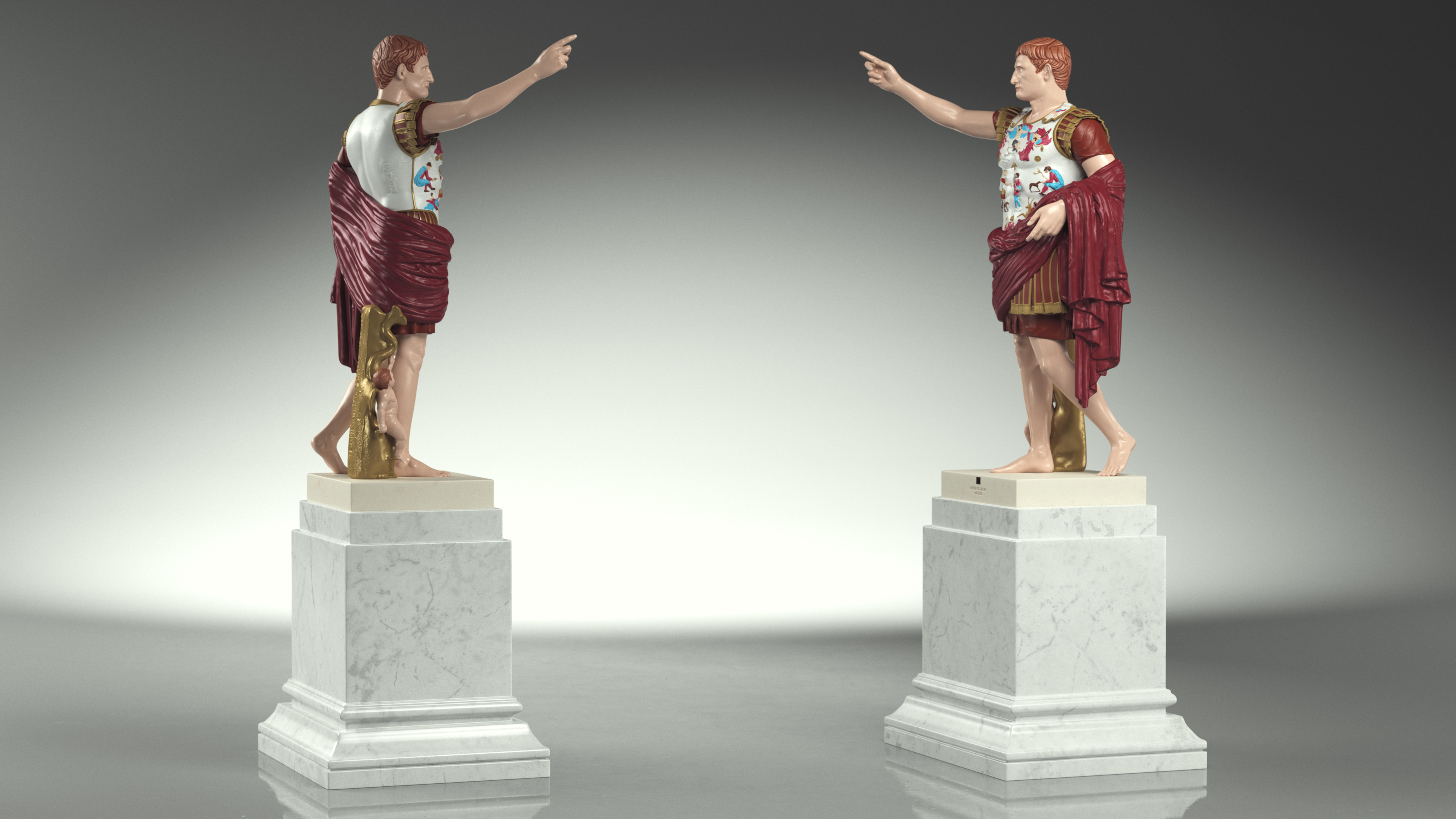 3D Roman Leader Statue of Prima Porta Stylized Replica