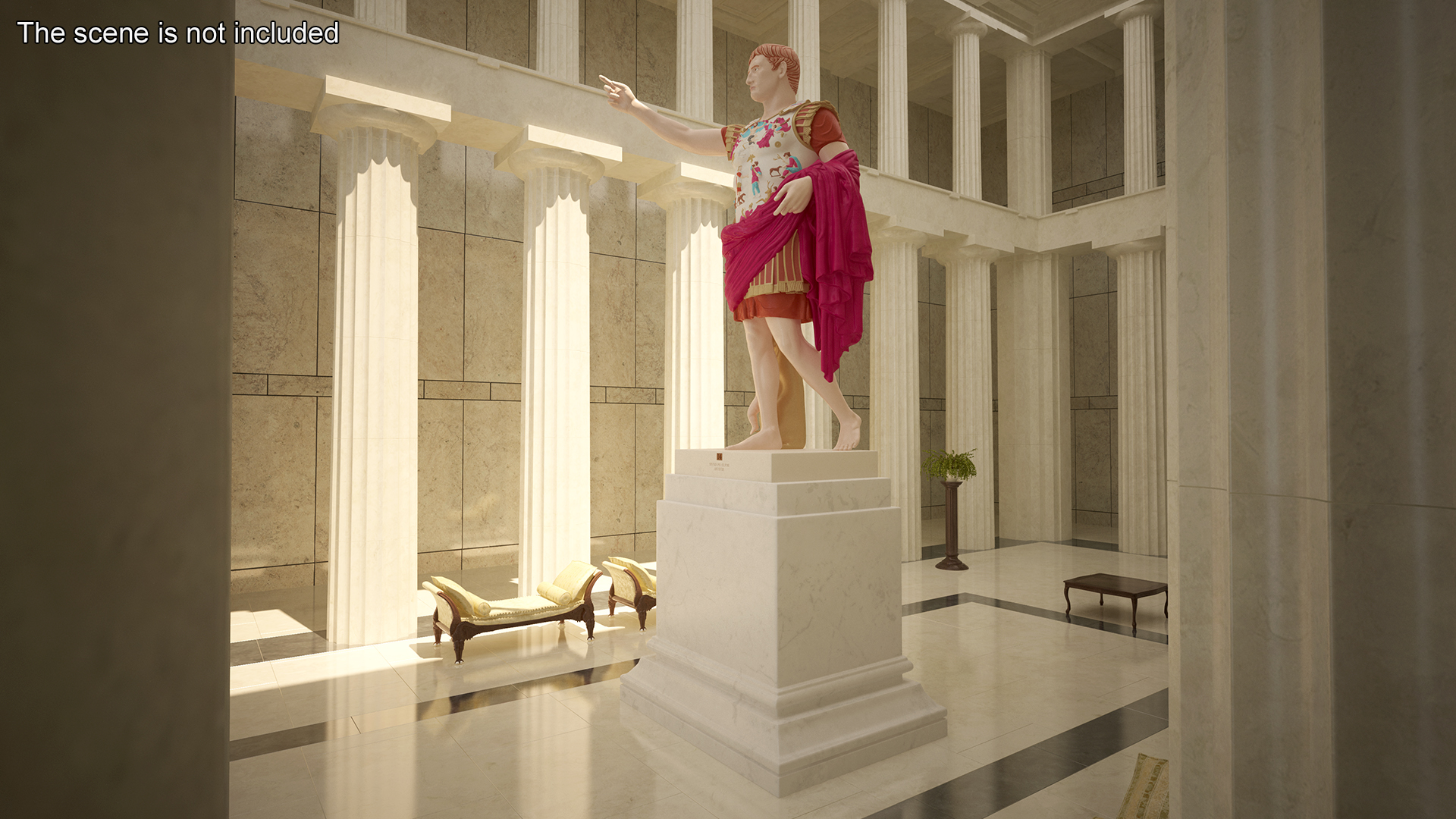 3D Roman Leader Statue of Prima Porta Stylized Replica