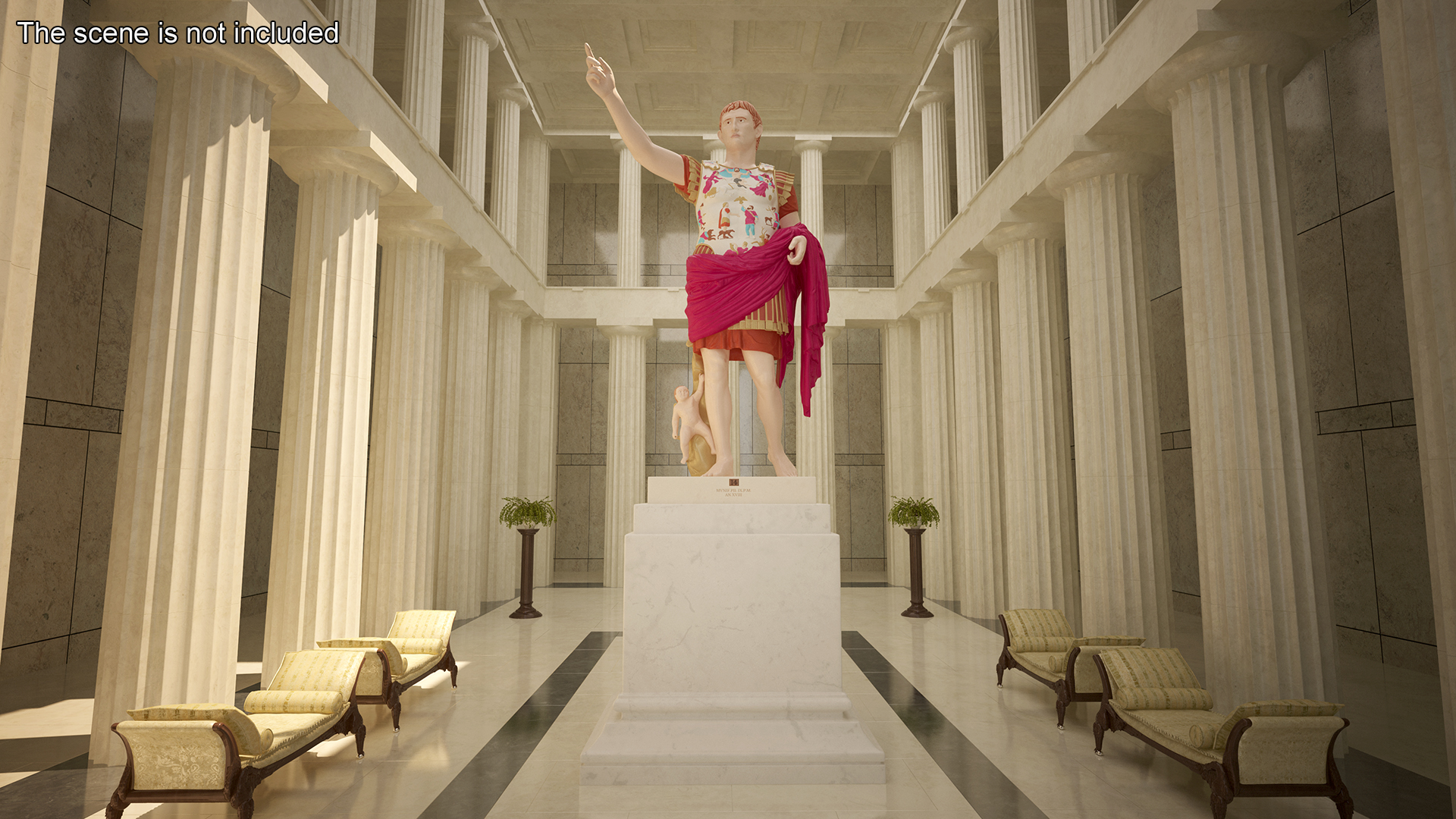 3D Roman Leader Statue of Prima Porta Stylized Replica