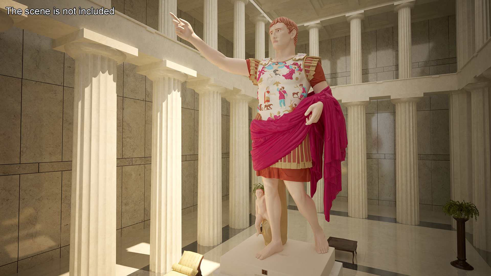 3D Roman Leader Statue of Prima Porta Stylized Replica