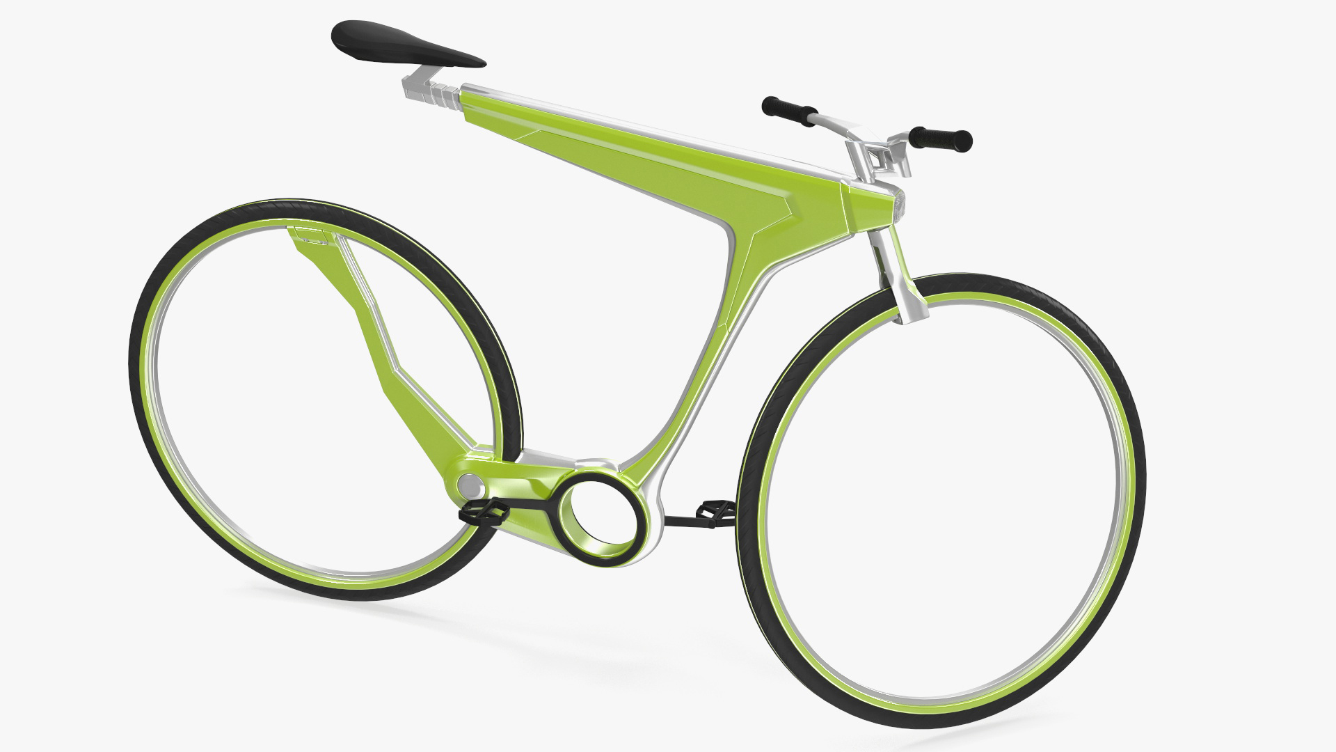 3D Futuristic Electric Bike Green Rigged for Cinema 4D