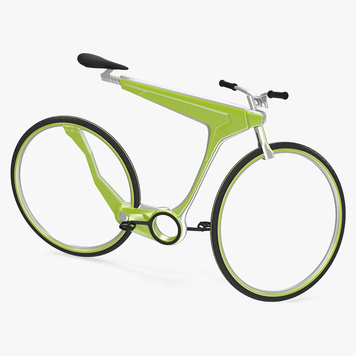 3D Futuristic Electric Bike Green Rigged for Cinema 4D