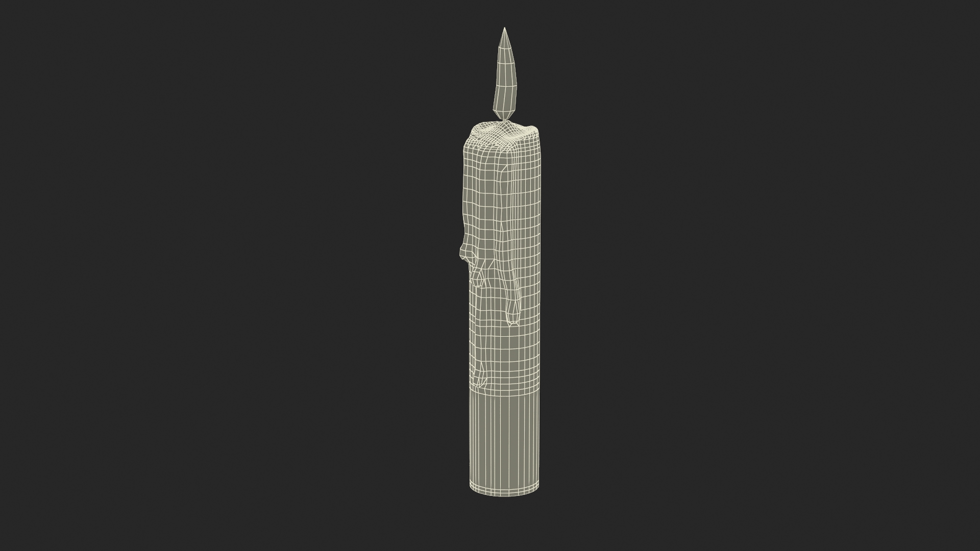 3D model Realistic Lit Candle with Wax Drips