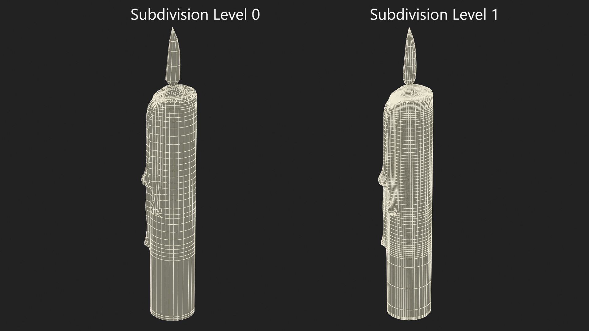 3D model Realistic Lit Candle with Wax Drips