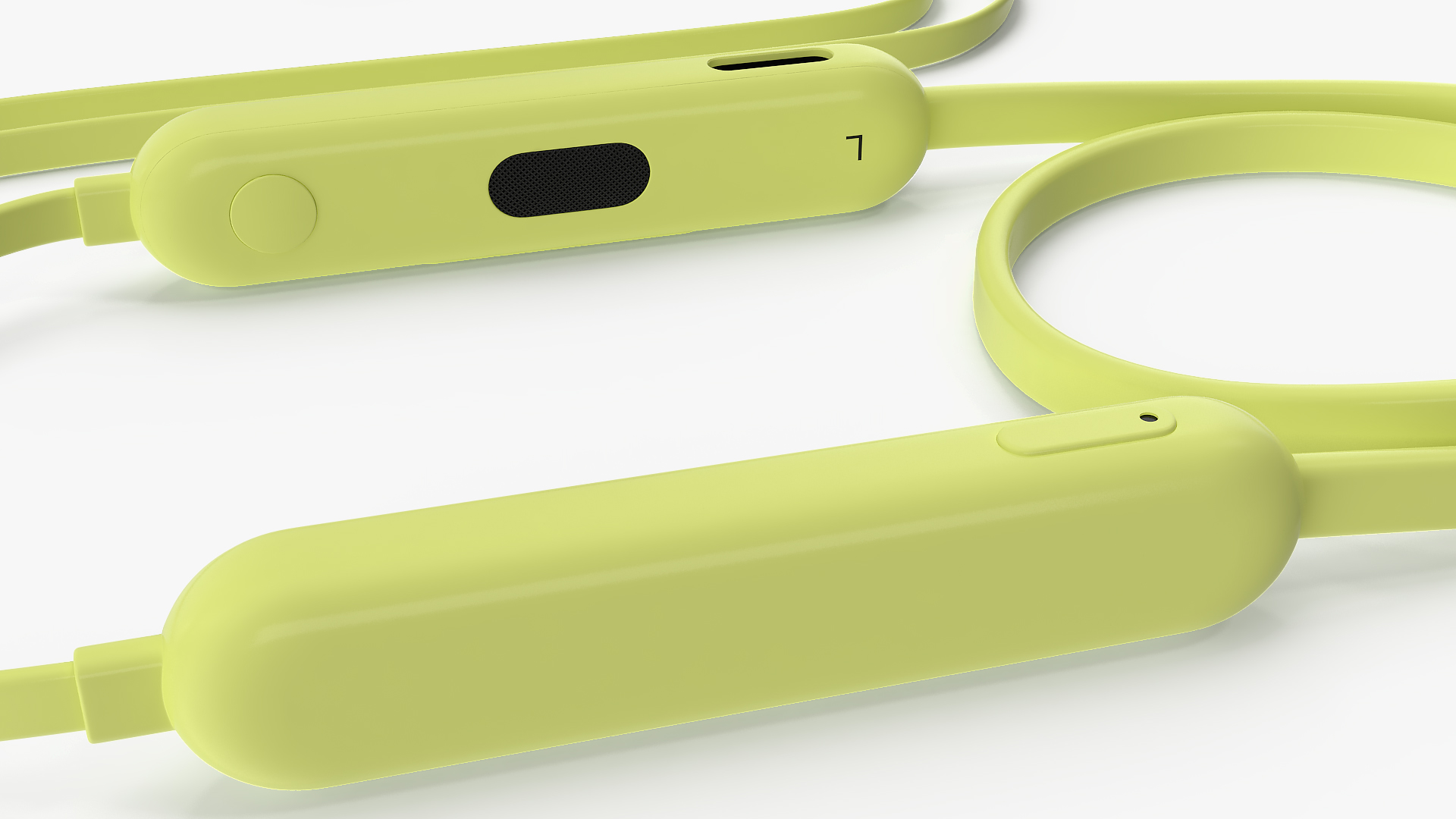 Beats Flex Earphones Yuzu Yellow Folded 3D model