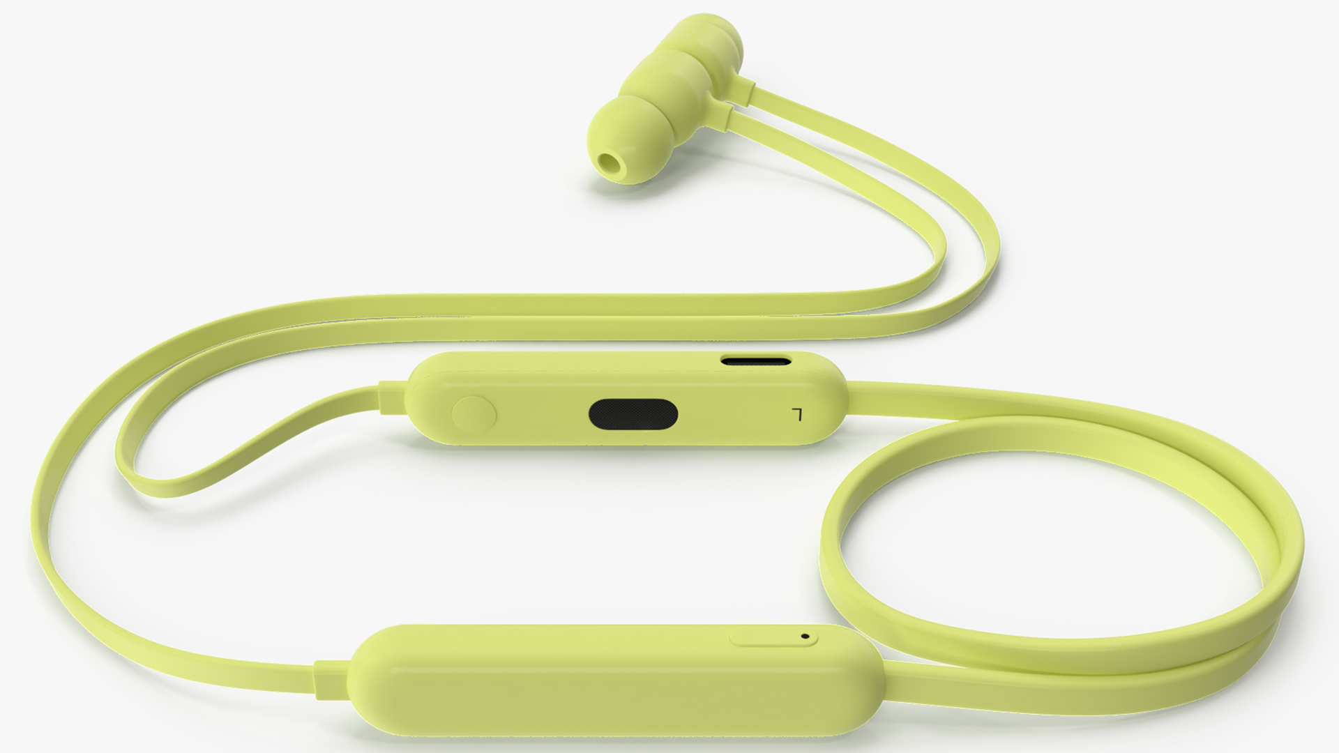 Beats Flex Earphones Yuzu Yellow Folded 3D model