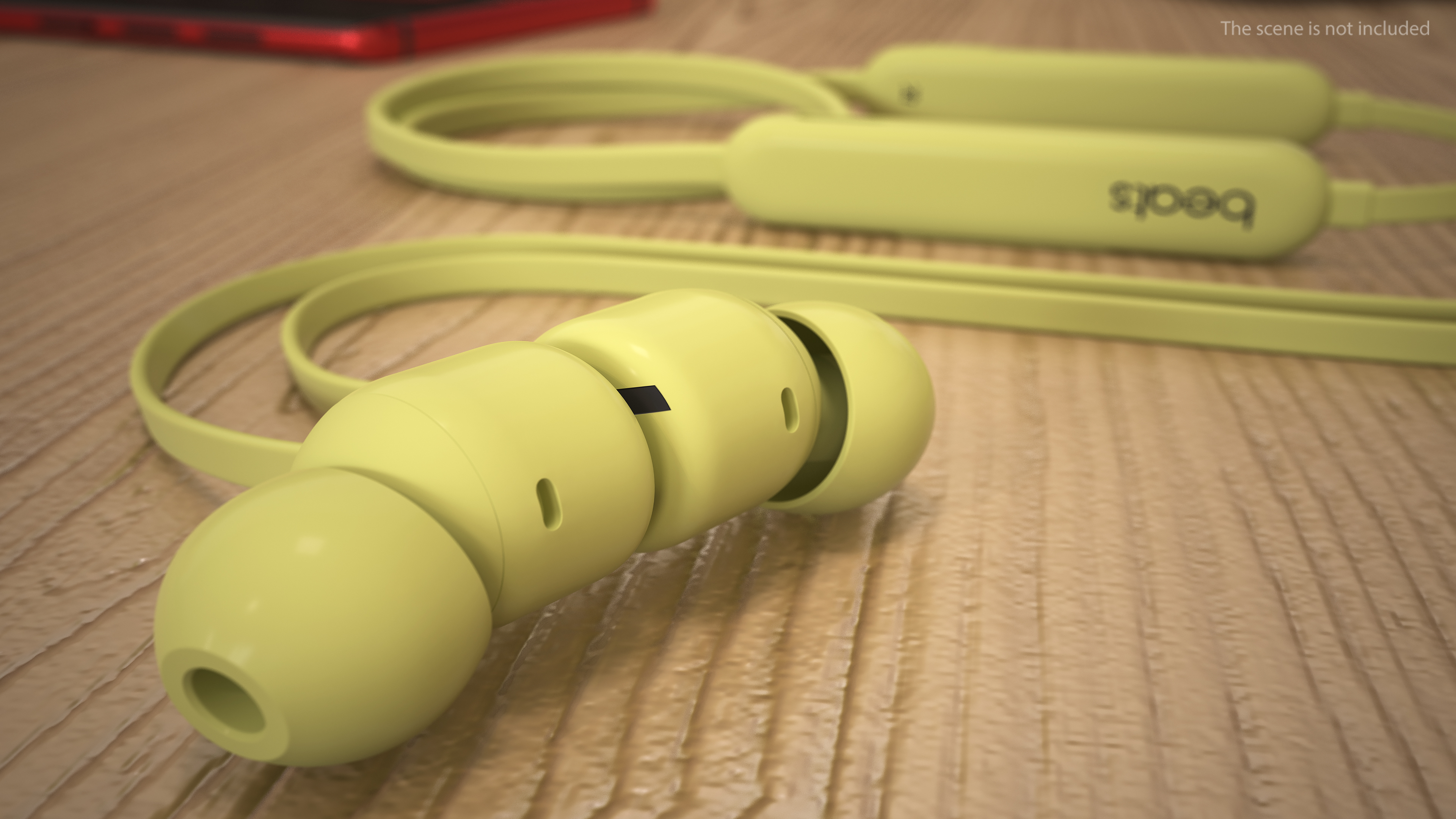 Beats Flex Earphones Yuzu Yellow Folded 3D model