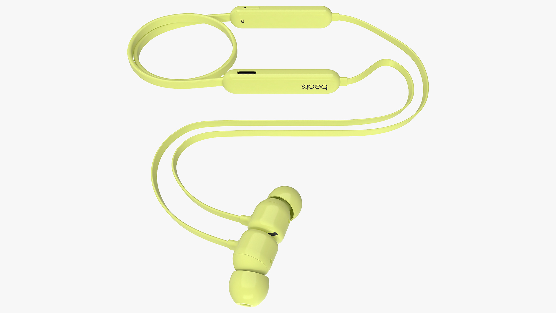 Beats Flex Earphones Yuzu Yellow Folded 3D model