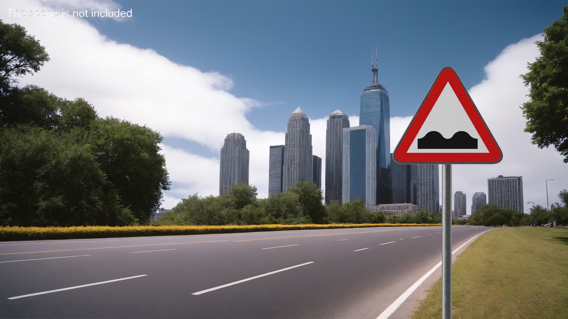 3D Road Sign Uneven Road